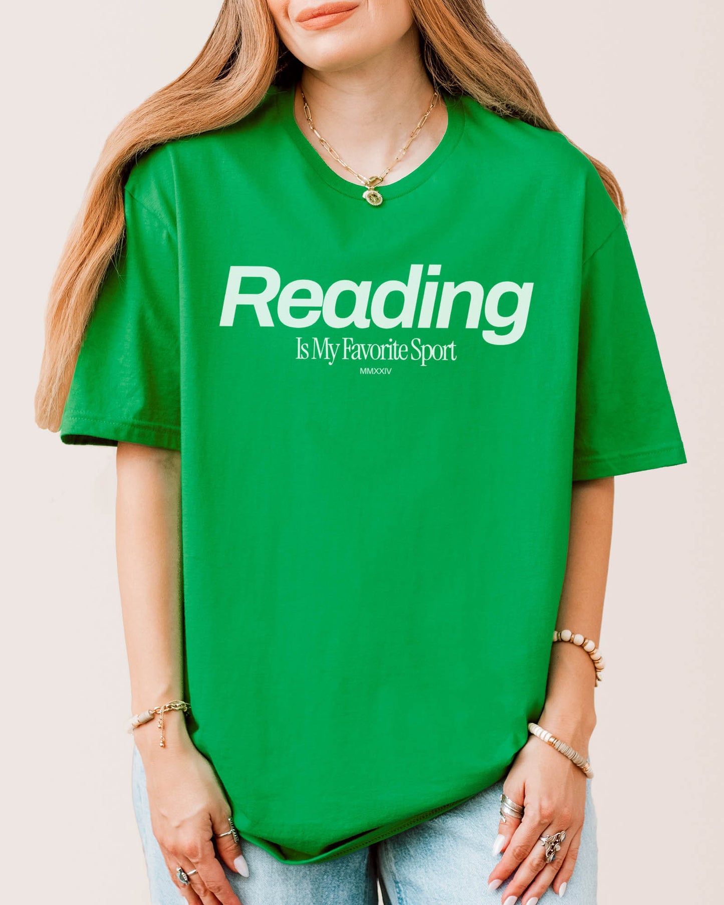 Reading Is My Favorite Sport T‑Shirt Irish Green