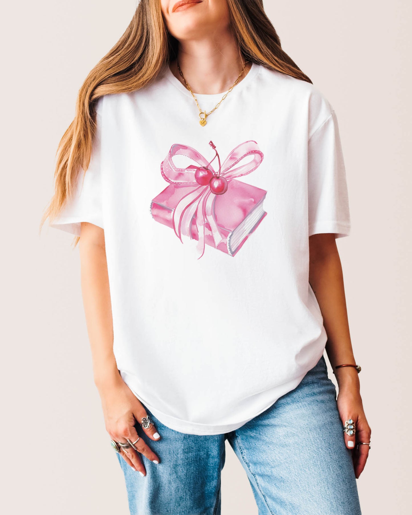 Book Bow T‑Shirt White