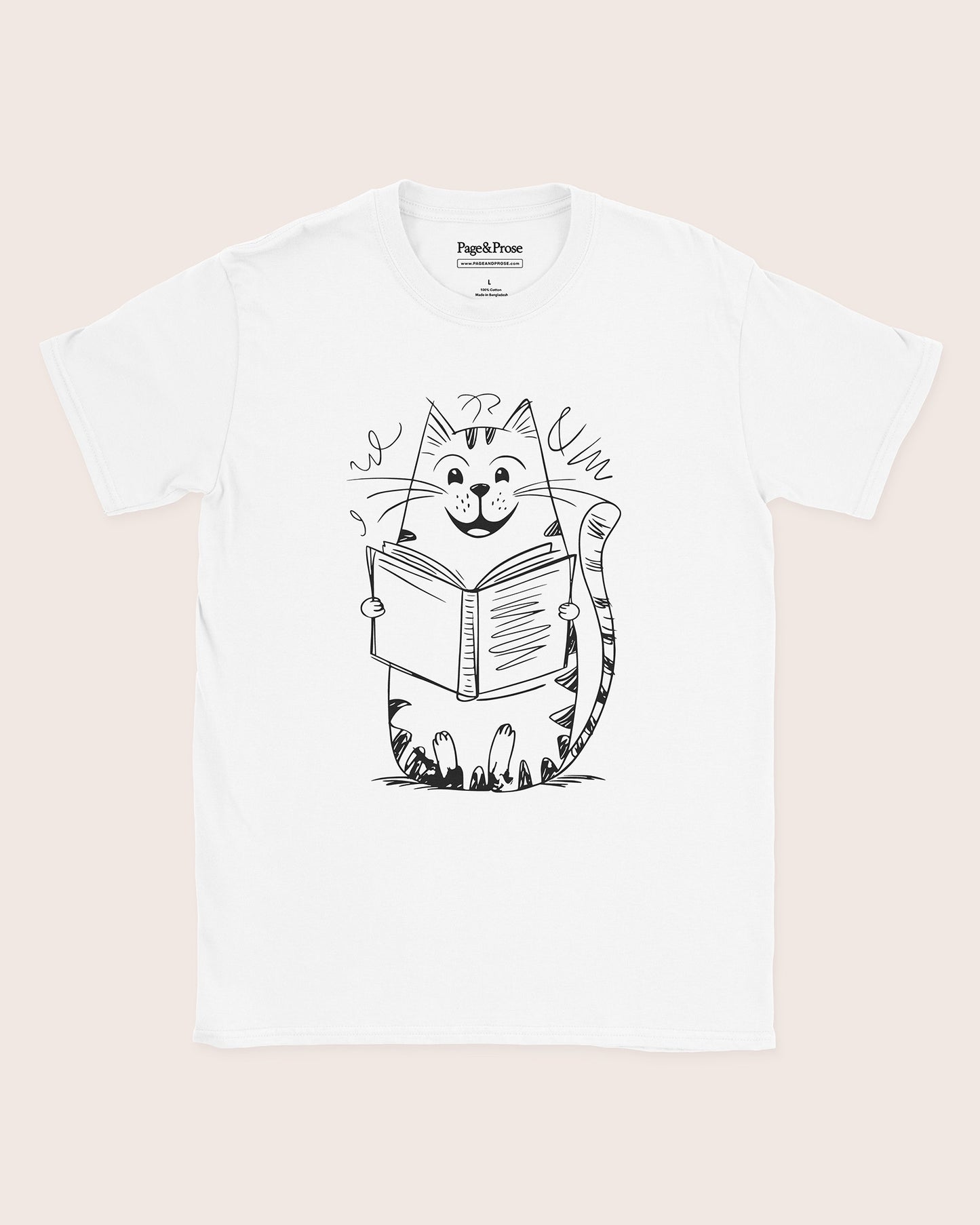 Happy Cat Reading T‑Shirt