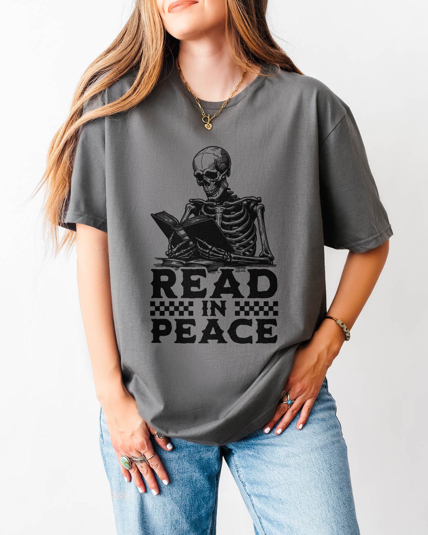 Read In Peace T‑Shirt Charcoal