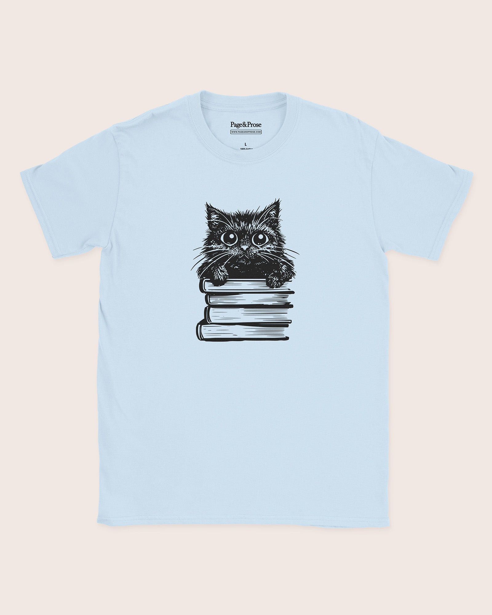 Cat On Books T‑Shirt