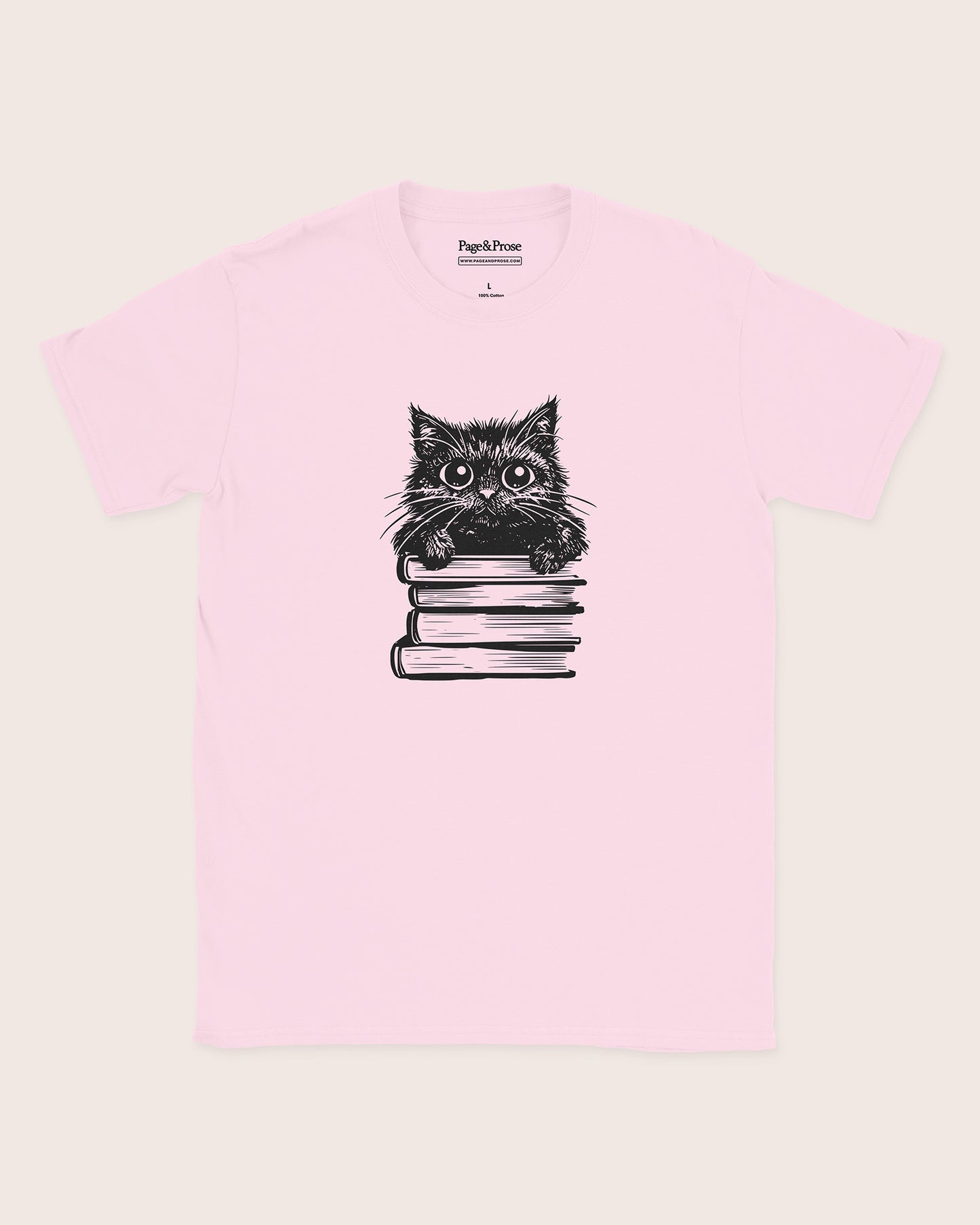 Cat On Books T‑Shirt