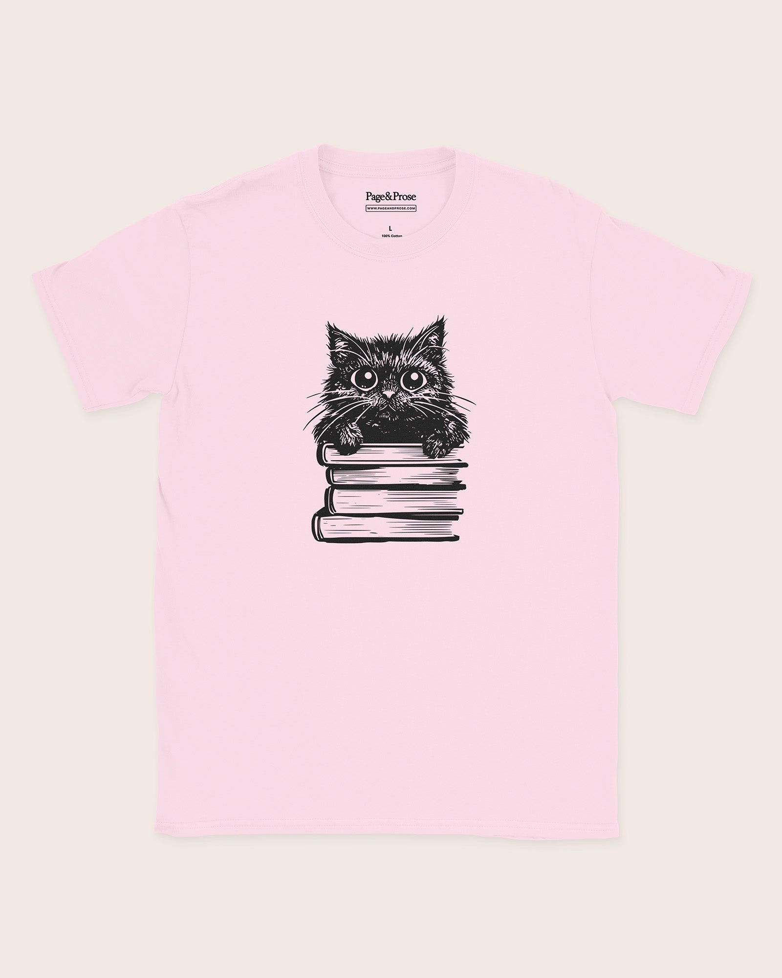 Cat On Books T‑Shirt