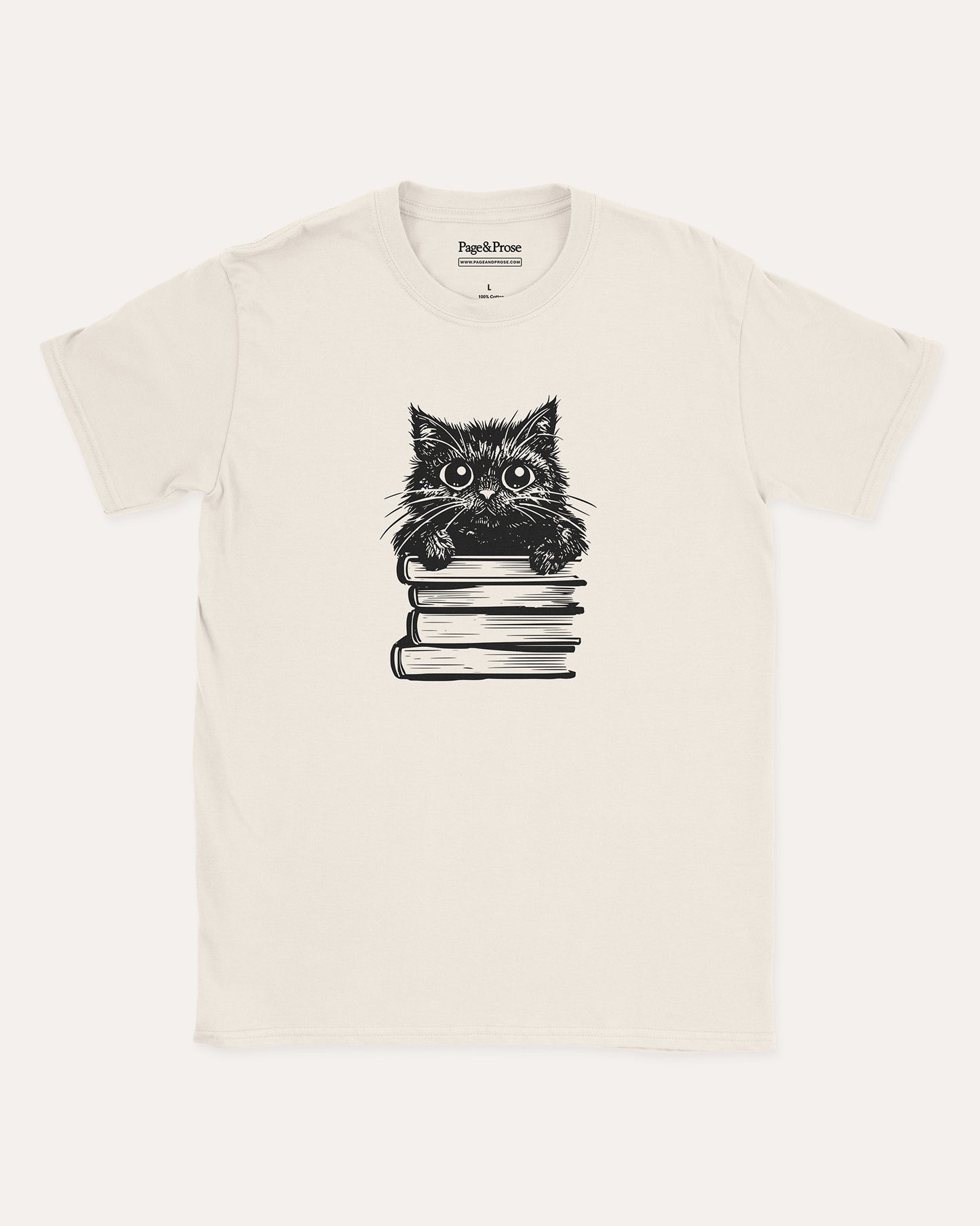 Cat On Books T‑Shirt