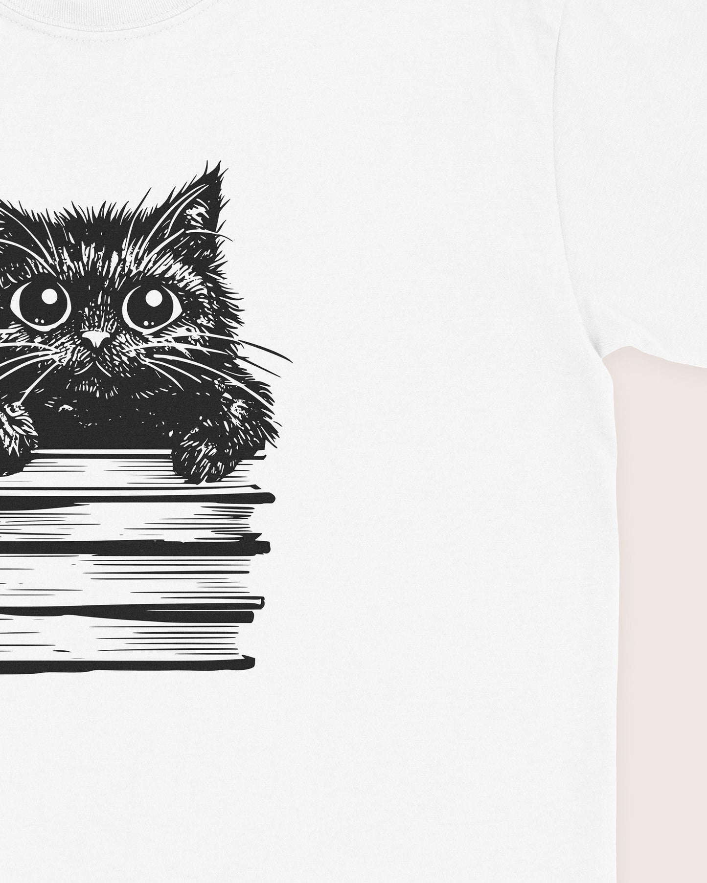 Cat On Books T‑Shirt
