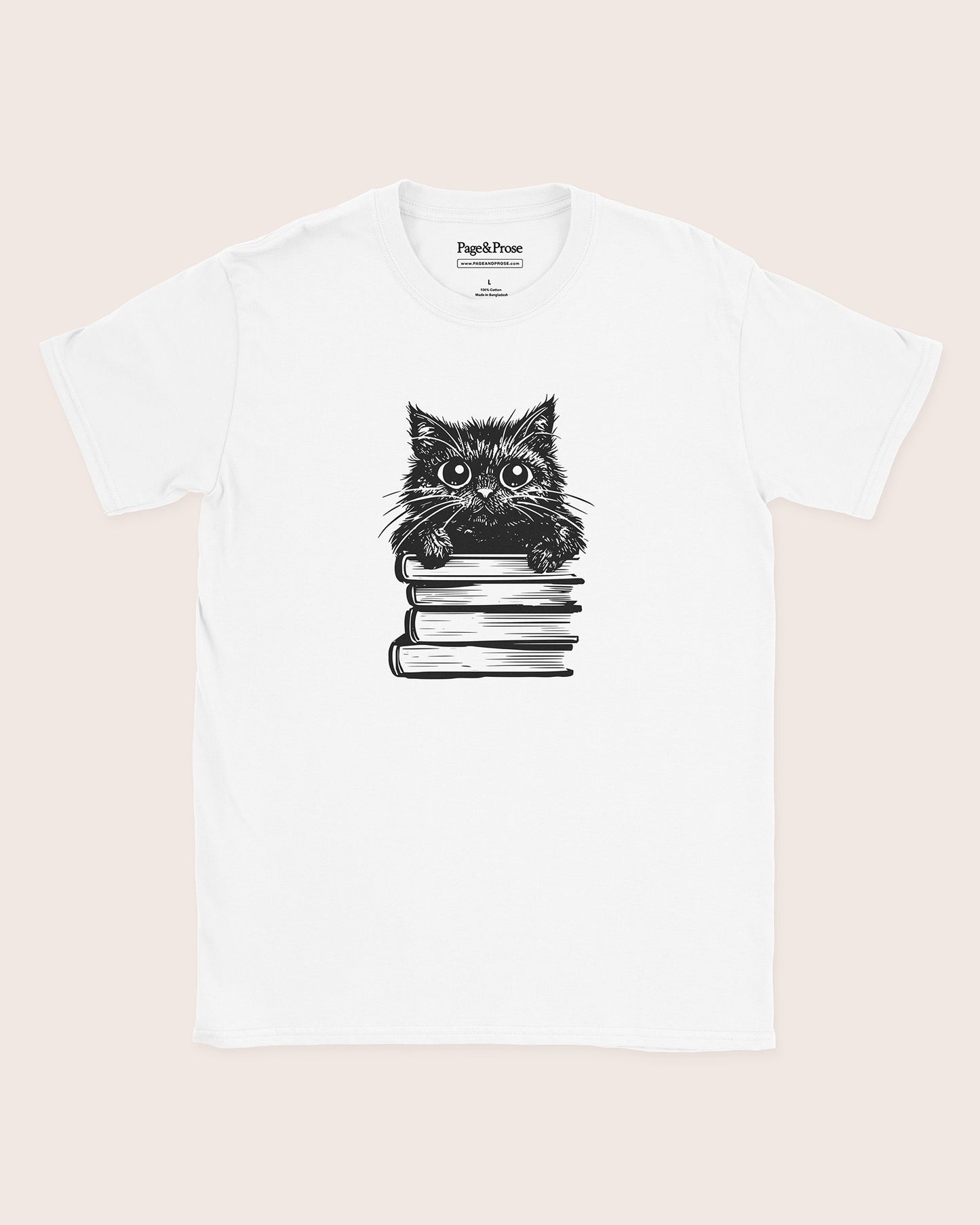 Cat On Books T‑Shirt
