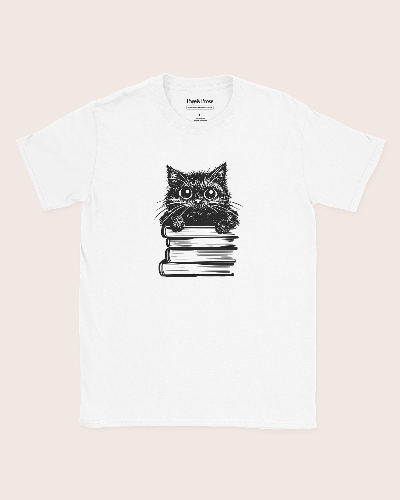 Cat On Books T‑Shirt