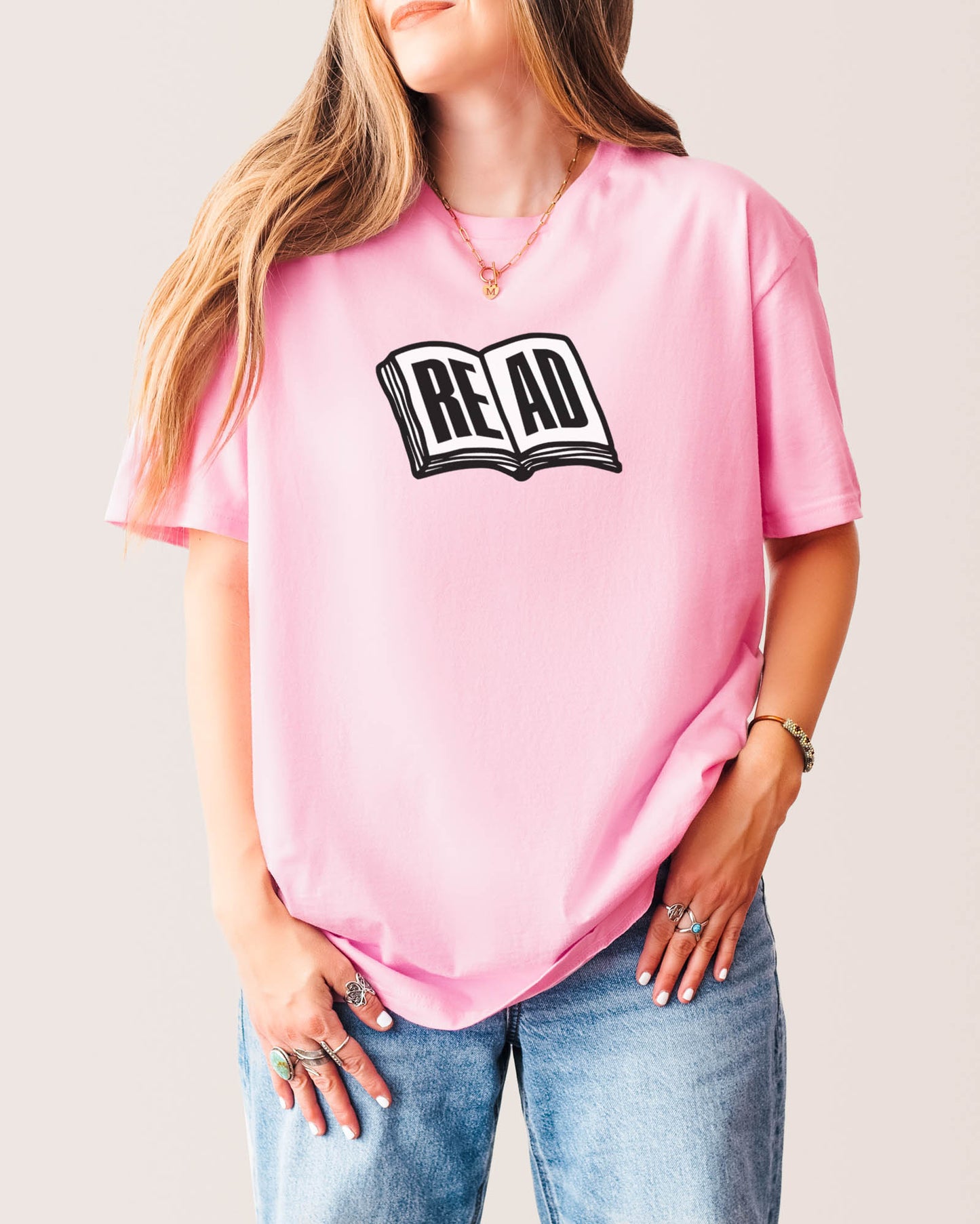 Open Book T‑Shirt Light Pink