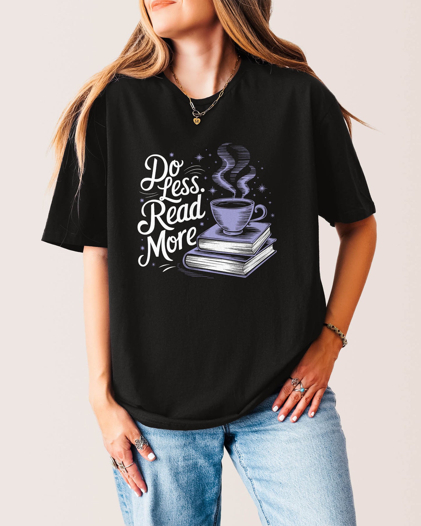 Do Less Read More T‑Shirt Black