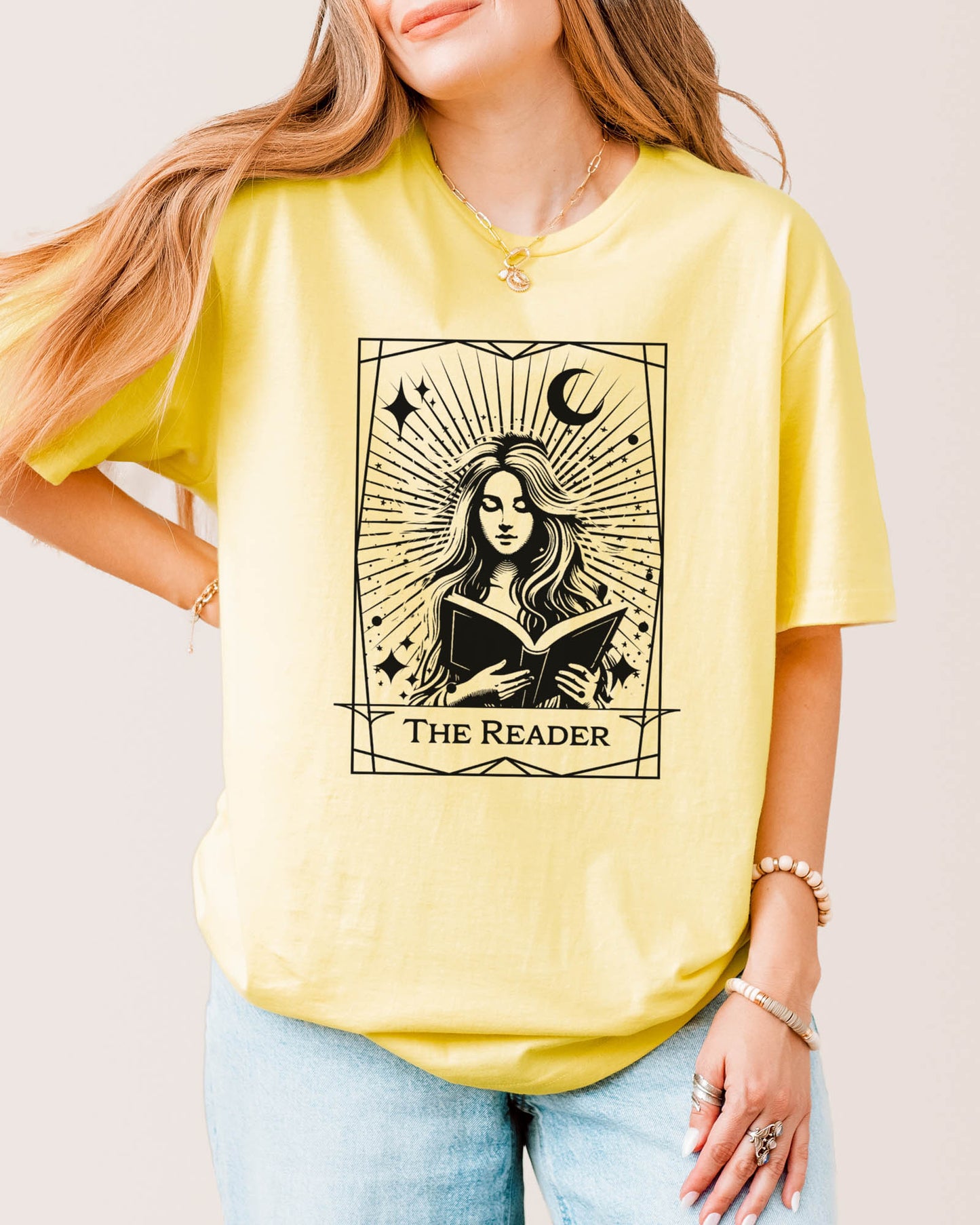 The Reader Tarot T‑Shirt Cornsilk