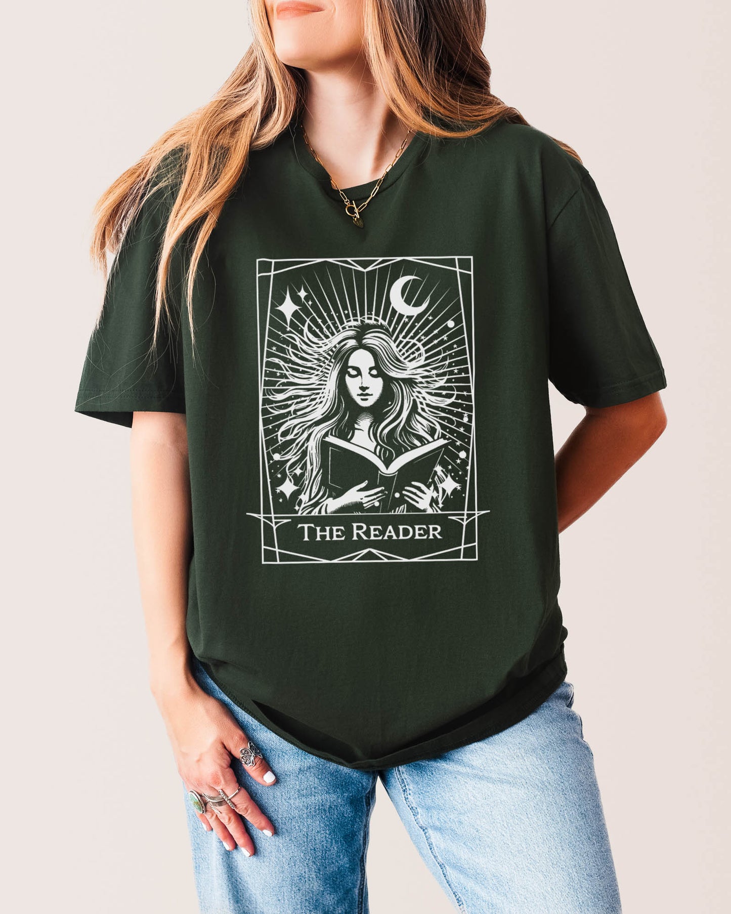 The Reader Tarot T‑Shirt Forest Green