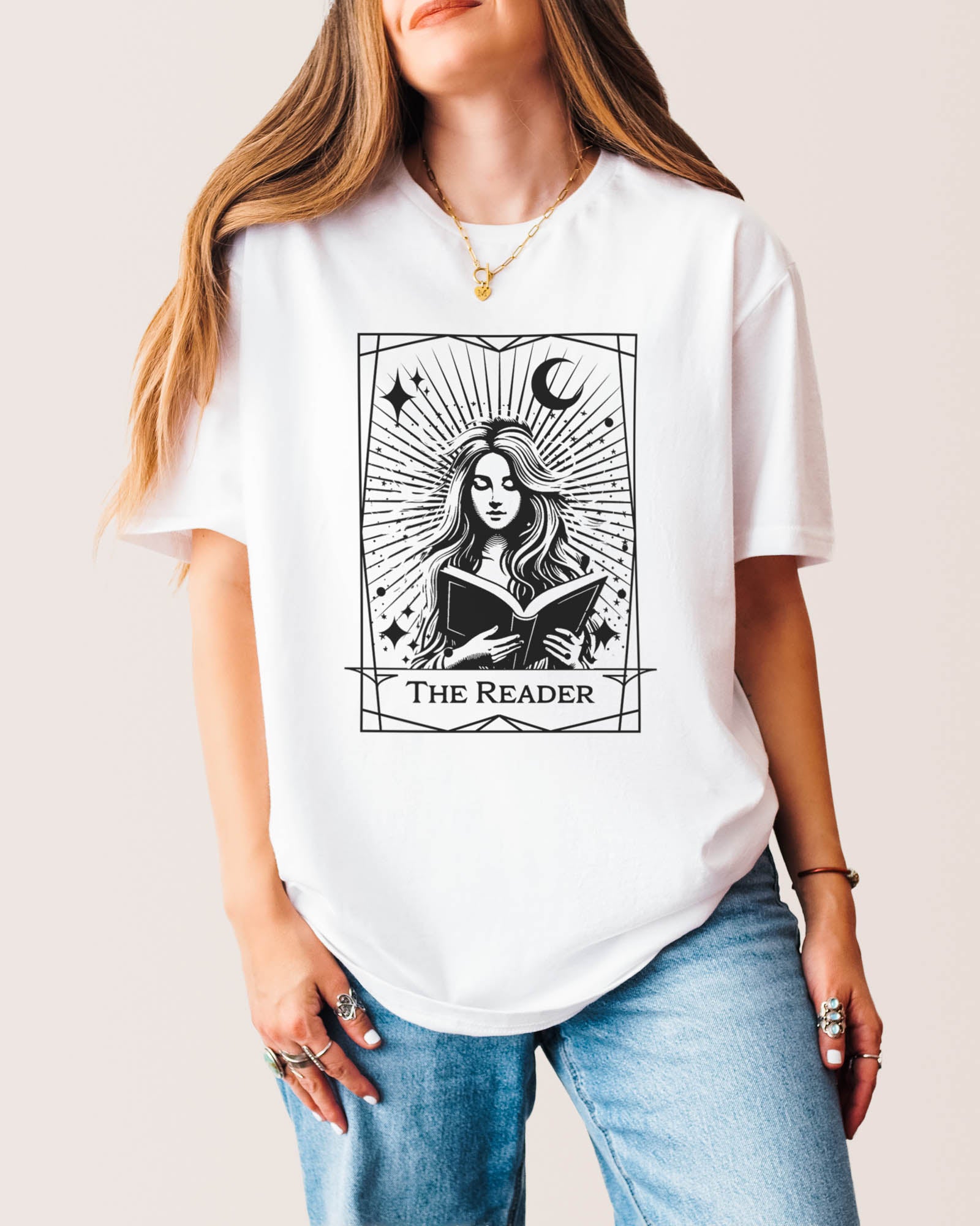 The Reader Tarot T‑Shirt White