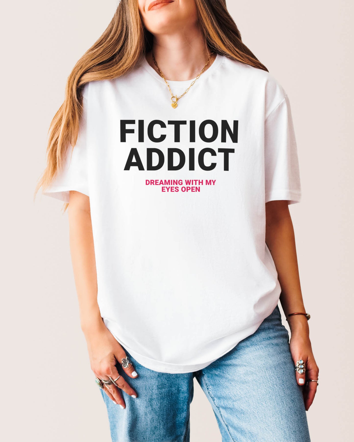 Fiction Addict T‑Shirt White