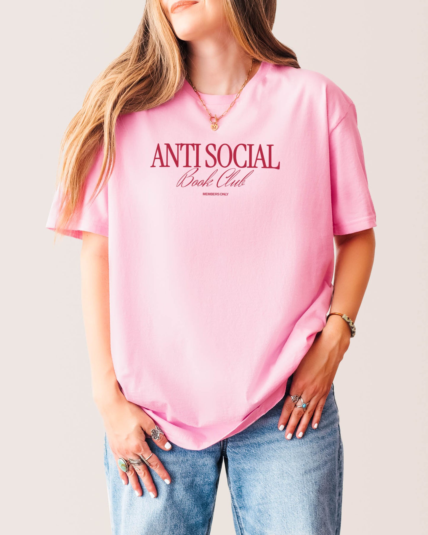 Anti Social Book Club T‑Shirt Light Pink