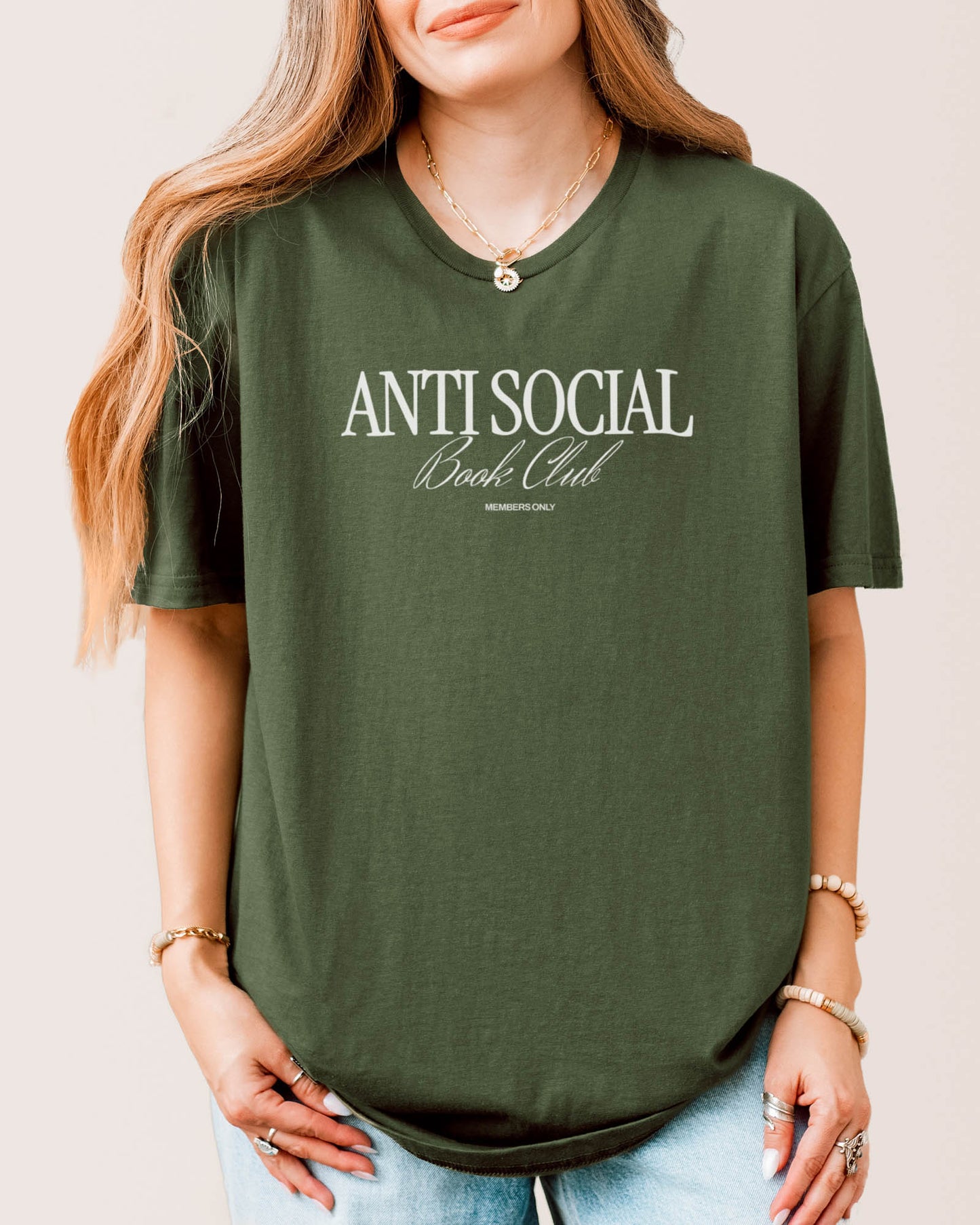 Anti Social Book Club T‑Shirt Military Green