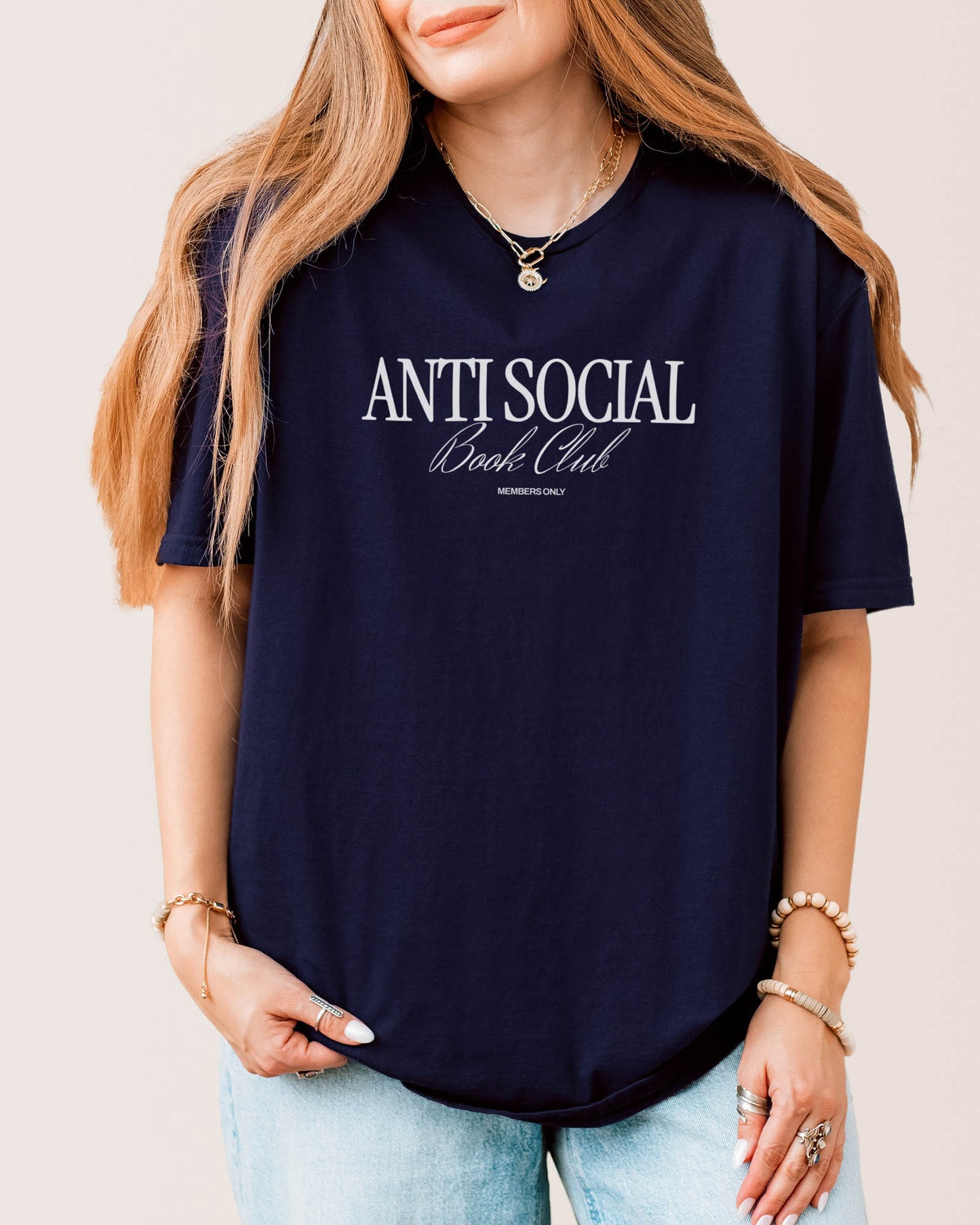 Anti Social Book Club T‑Shirt Navy