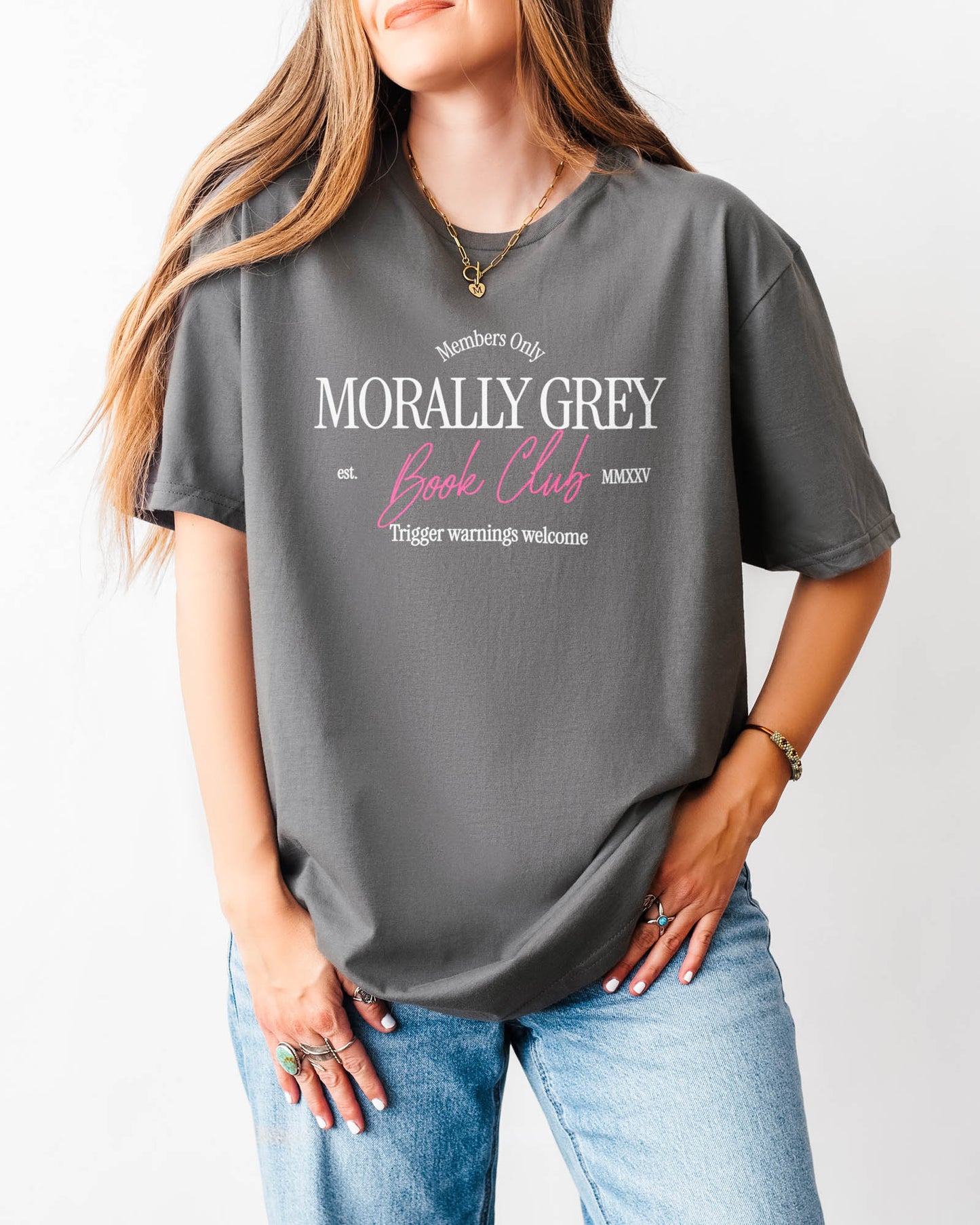Morally Grey Book Club T‑Shirt Charcoal