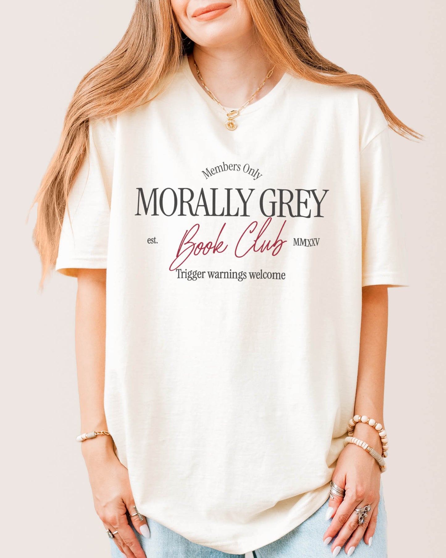 Morally Grey Book Club T‑Shirt Natural