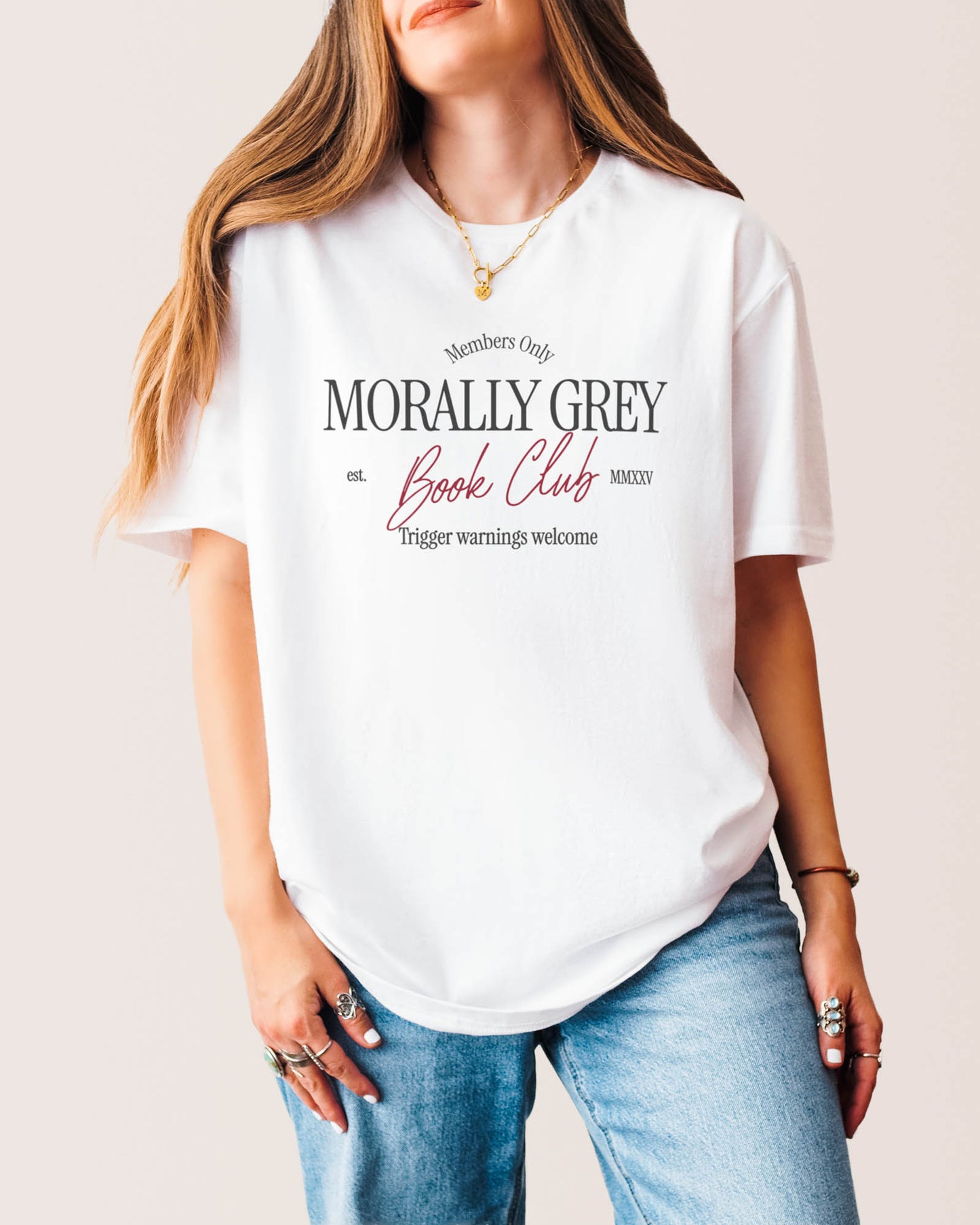 Morally Grey Book Club T‑Shirt White