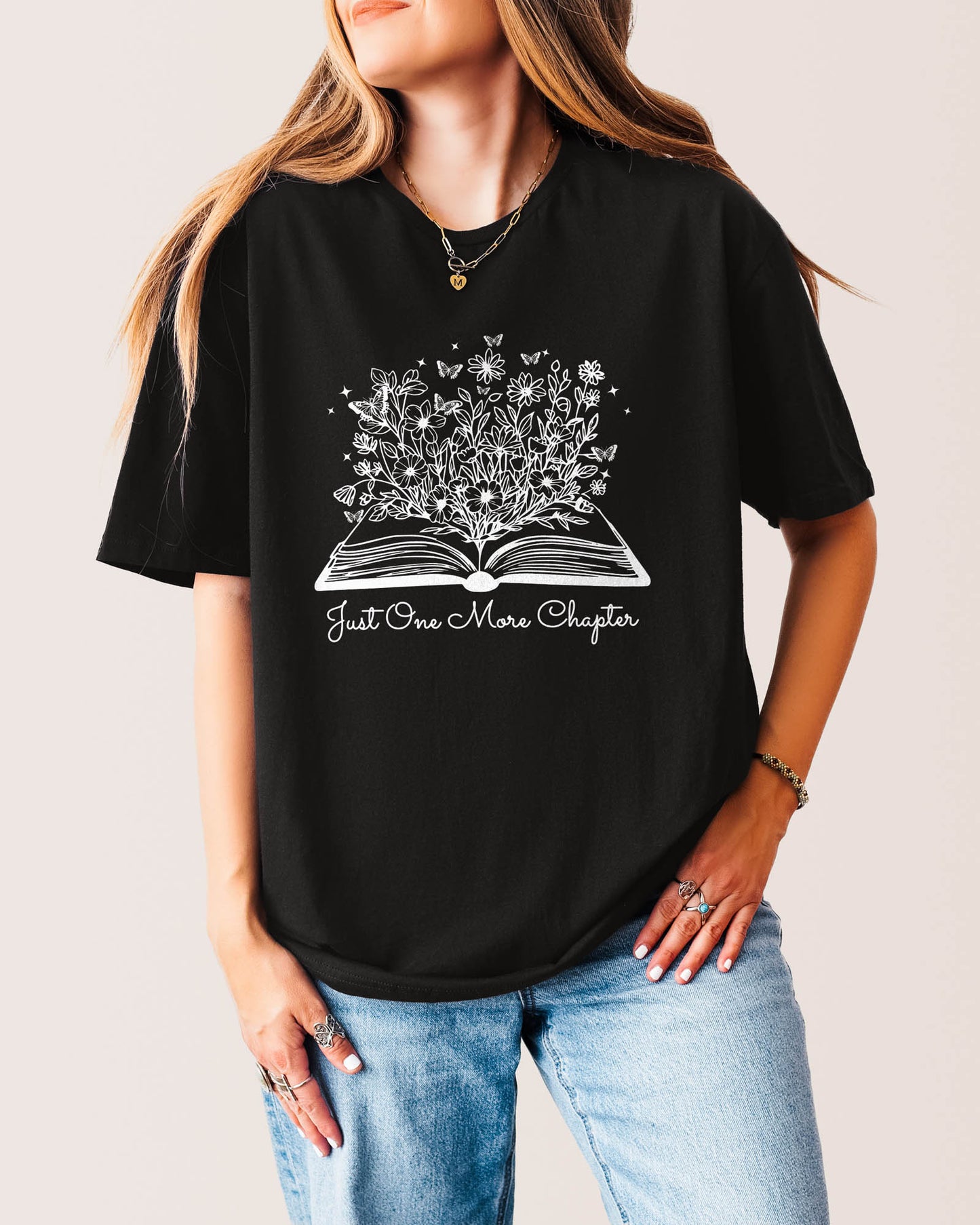 Just One More Chapter T‑Shirt Black
