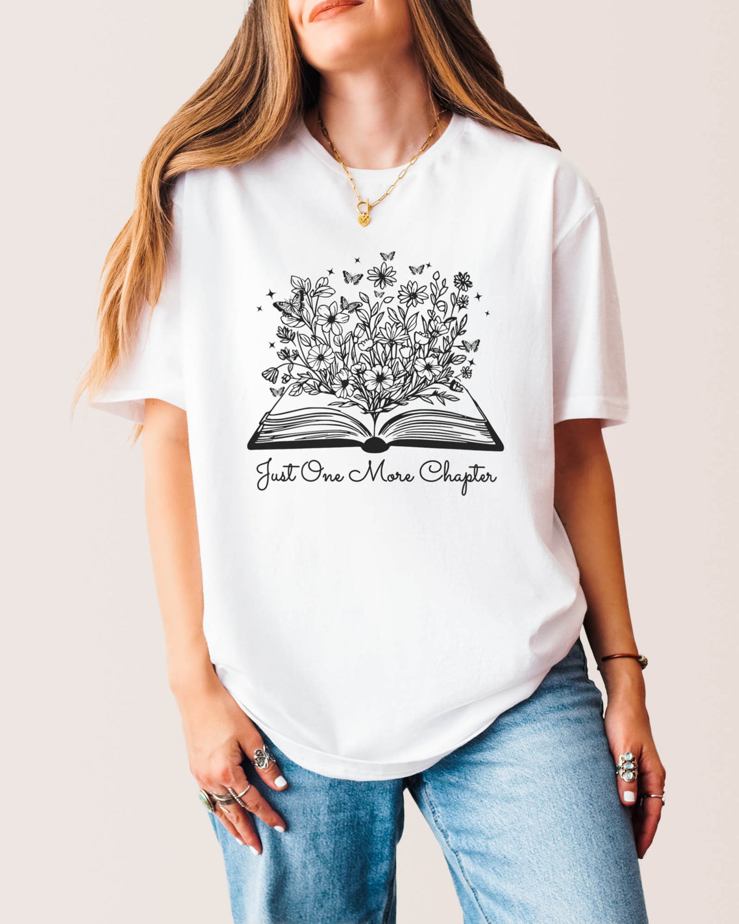 Just One More Chapter T‑Shirt White