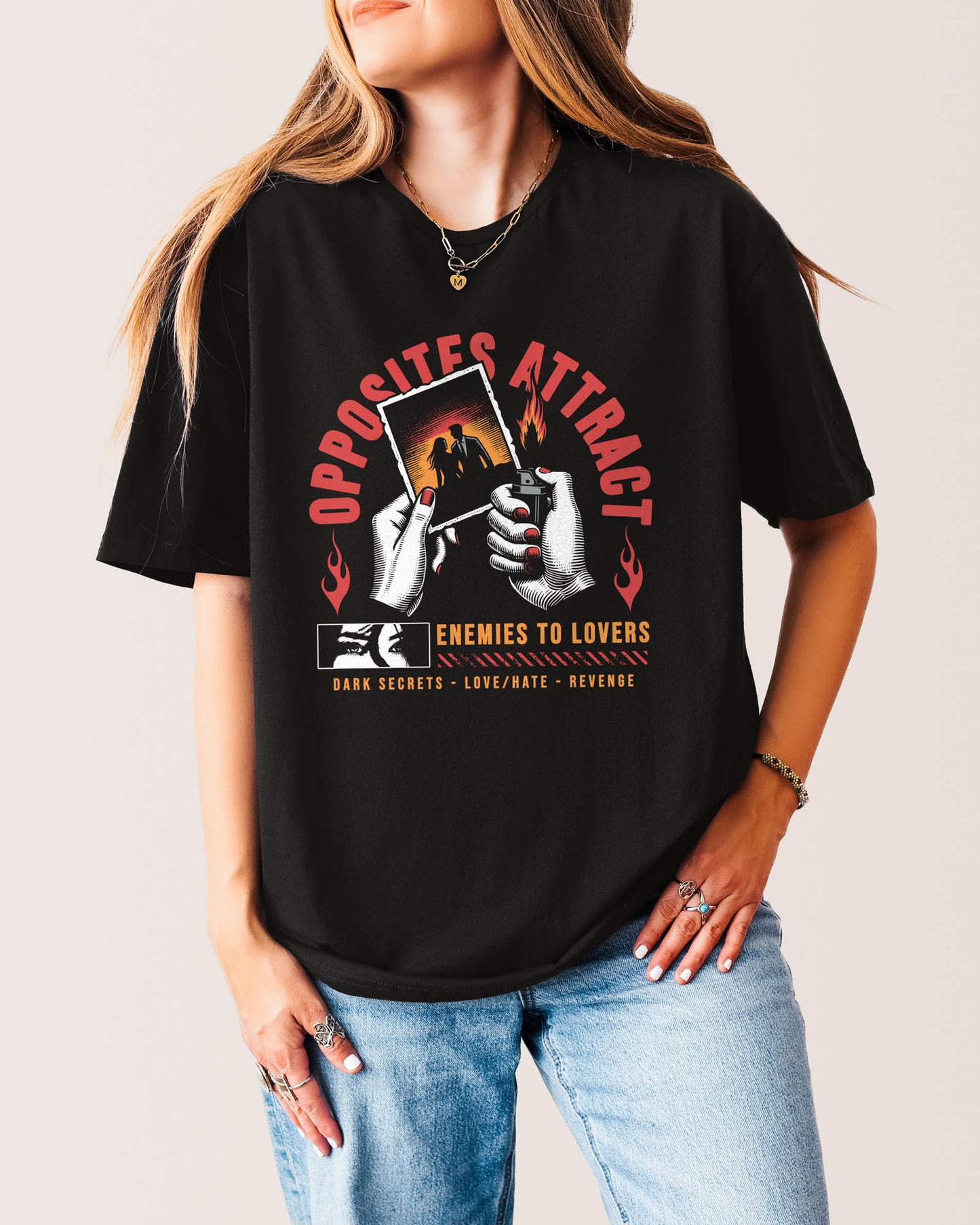 Romance Tropes T‑Shirt Black