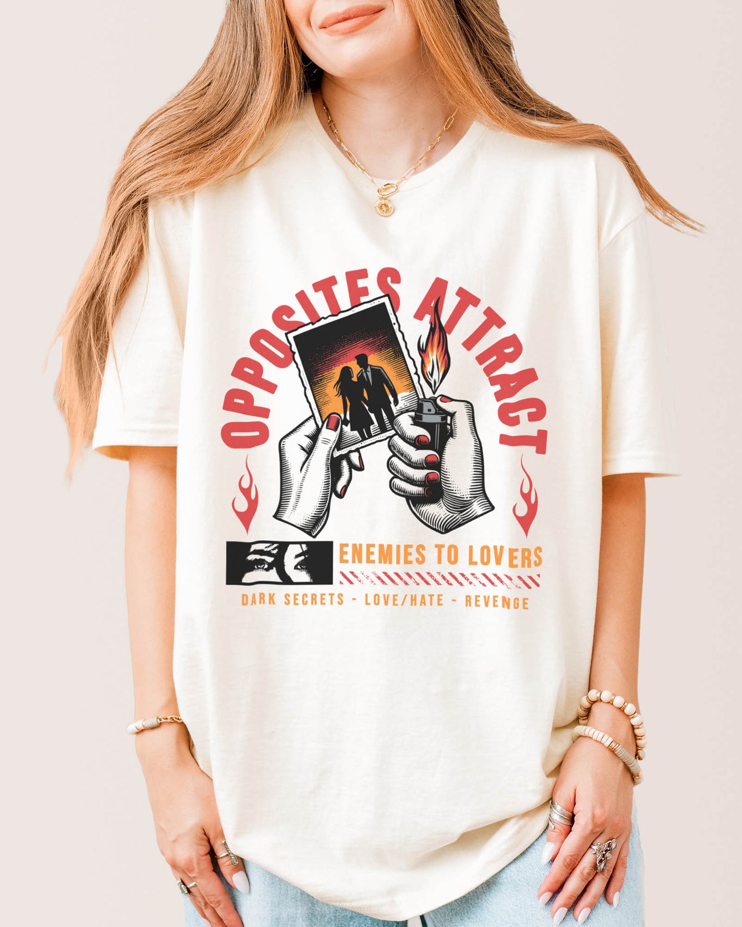 Romance Tropes T‑Shirt Natural