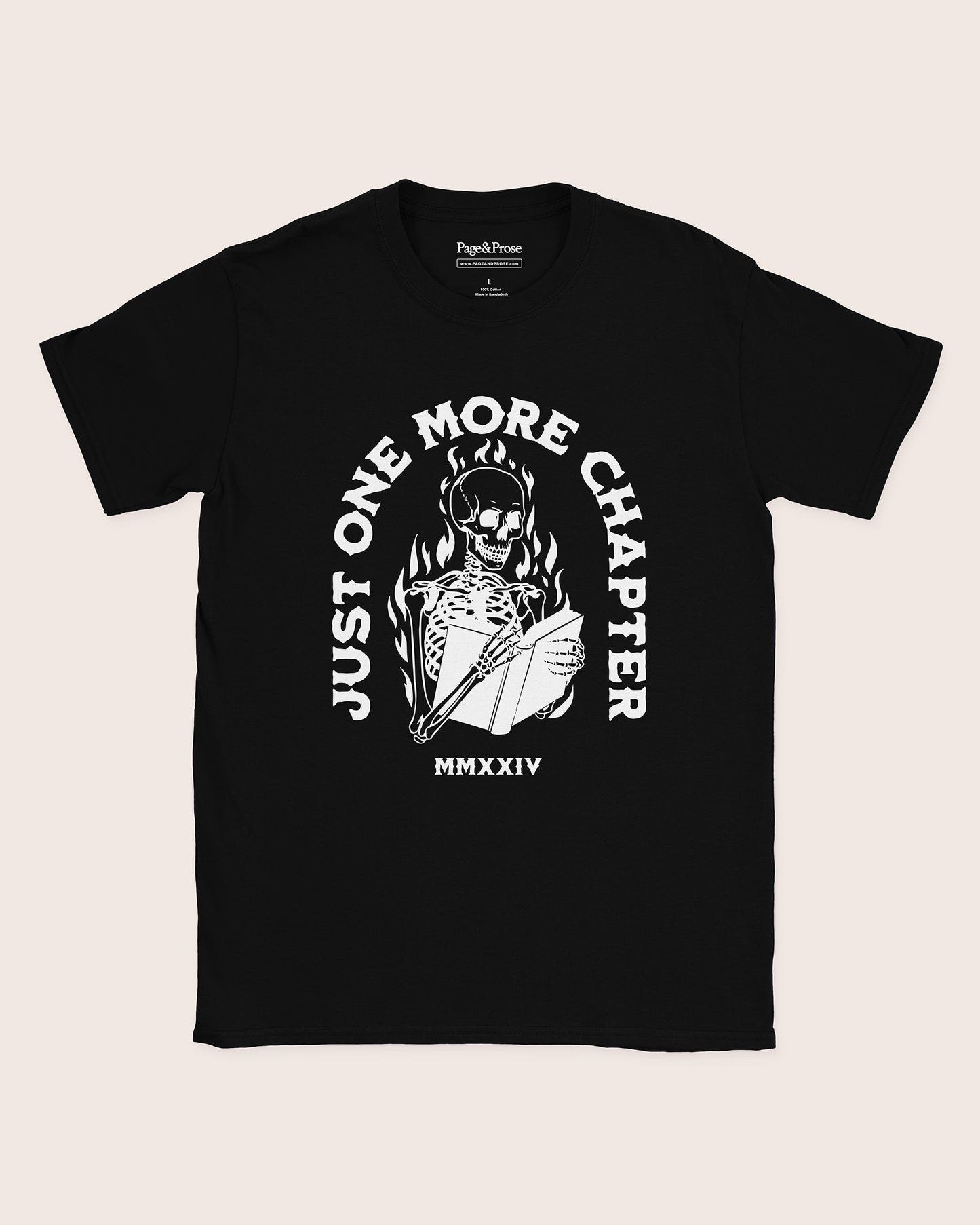 Just One More Chapter Skeleton Flames T‑Shirt