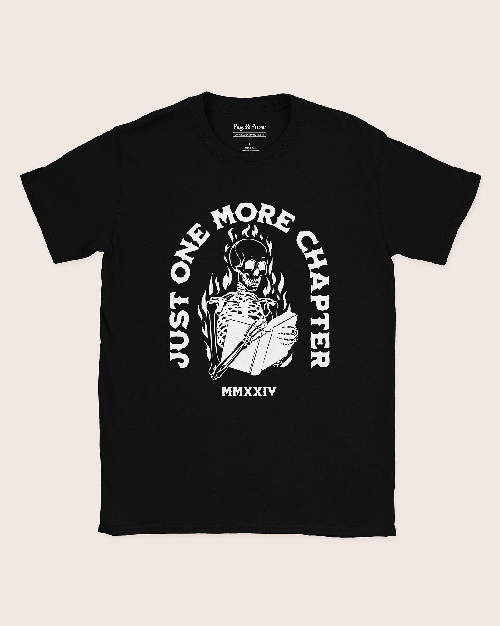 Just One More Chapter Skeleton Flames T‑Shirt