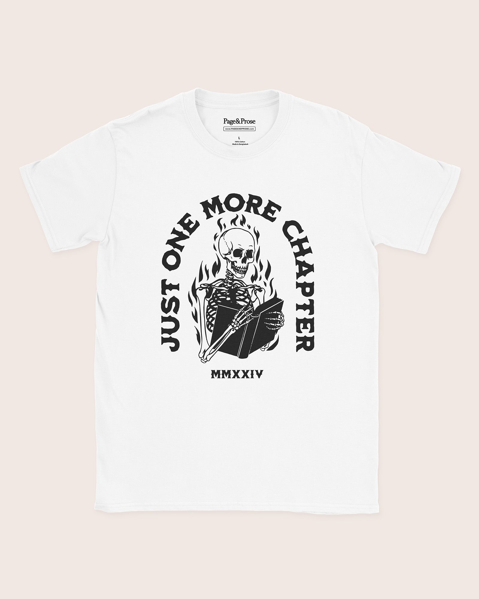 Just One More Chapter Skeleton Flames T‑Shirt