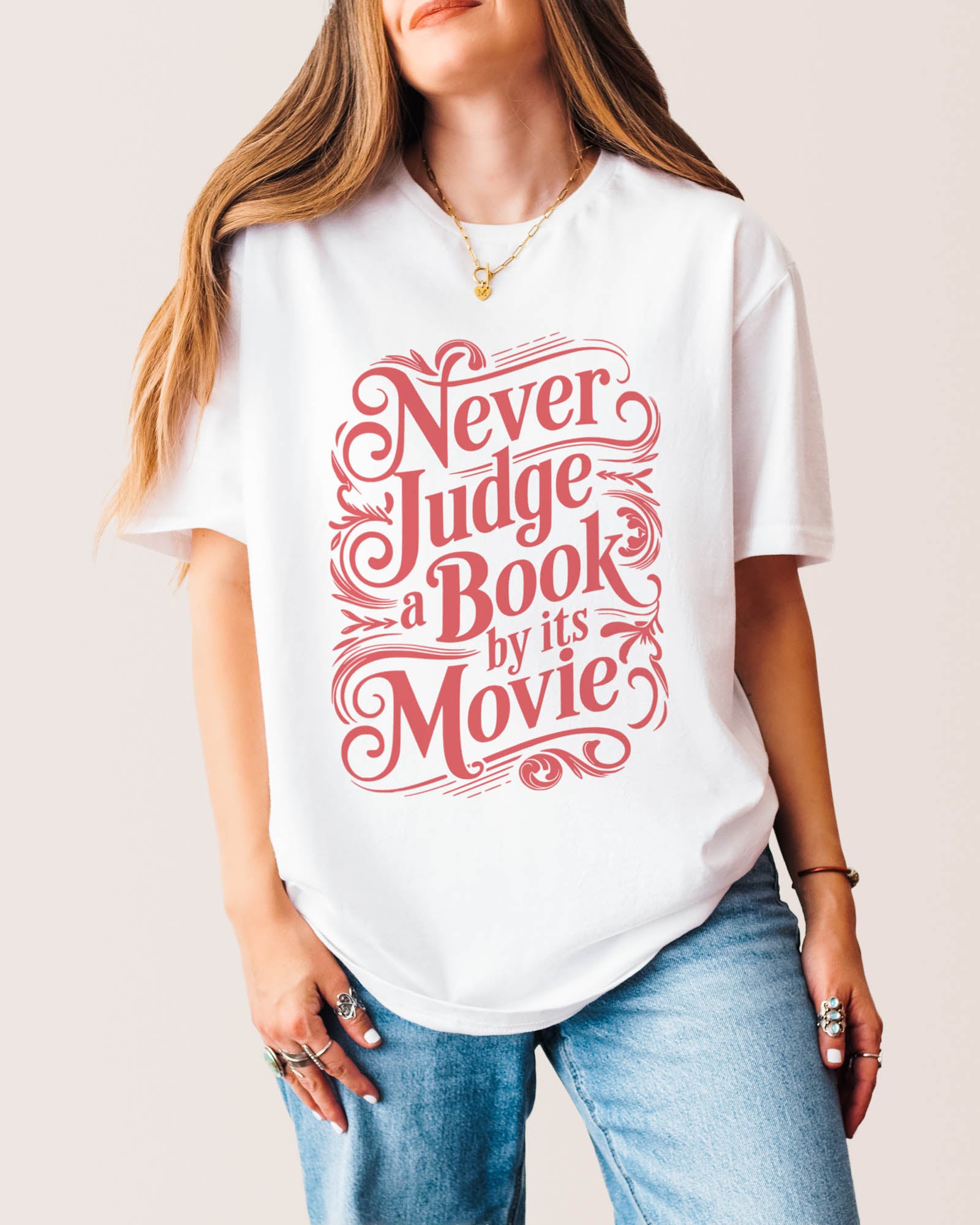 Never Judge A Book By Its Movie T‑Shirt White