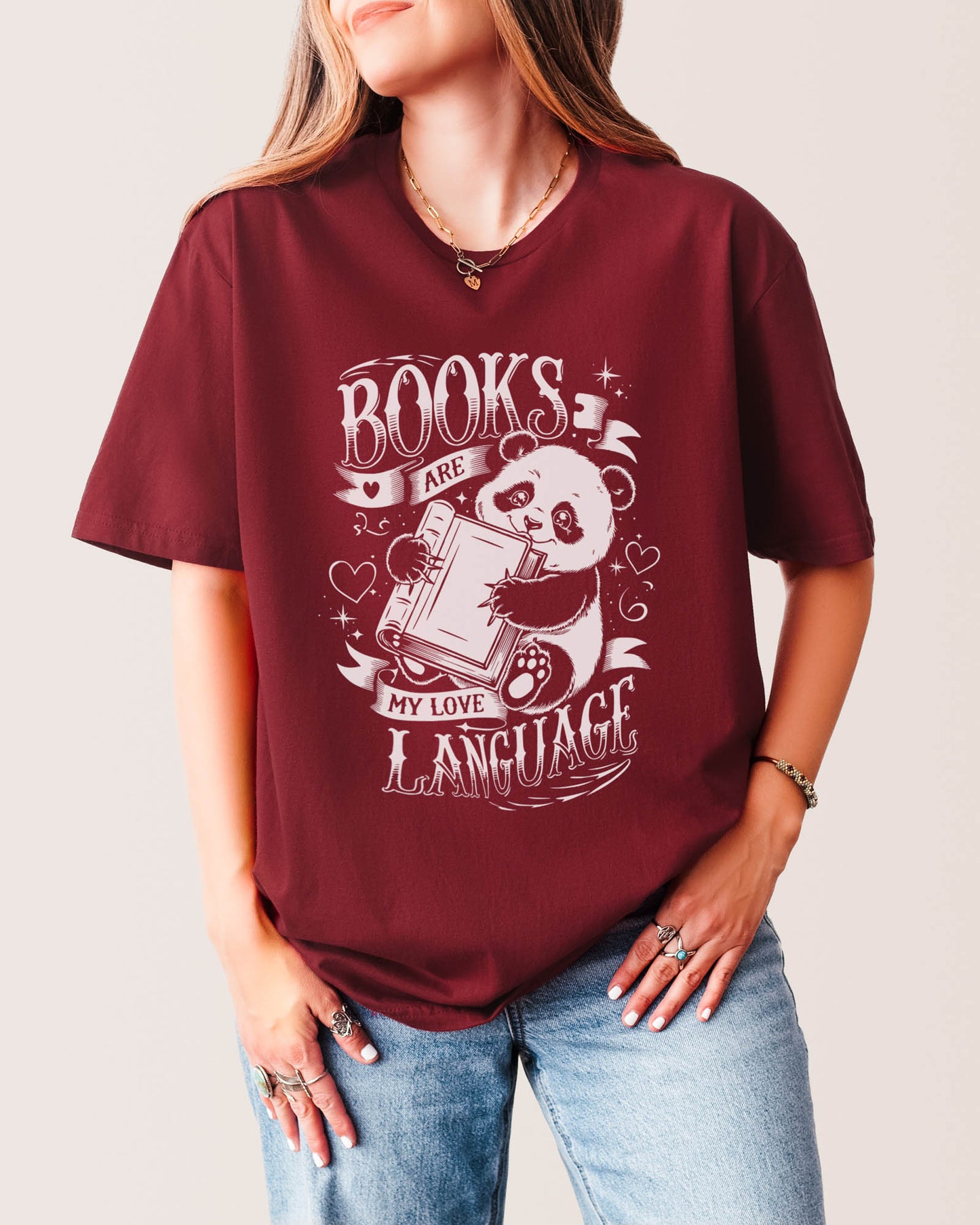 Books Are My Love Language T‑Shirt Cardinal Red