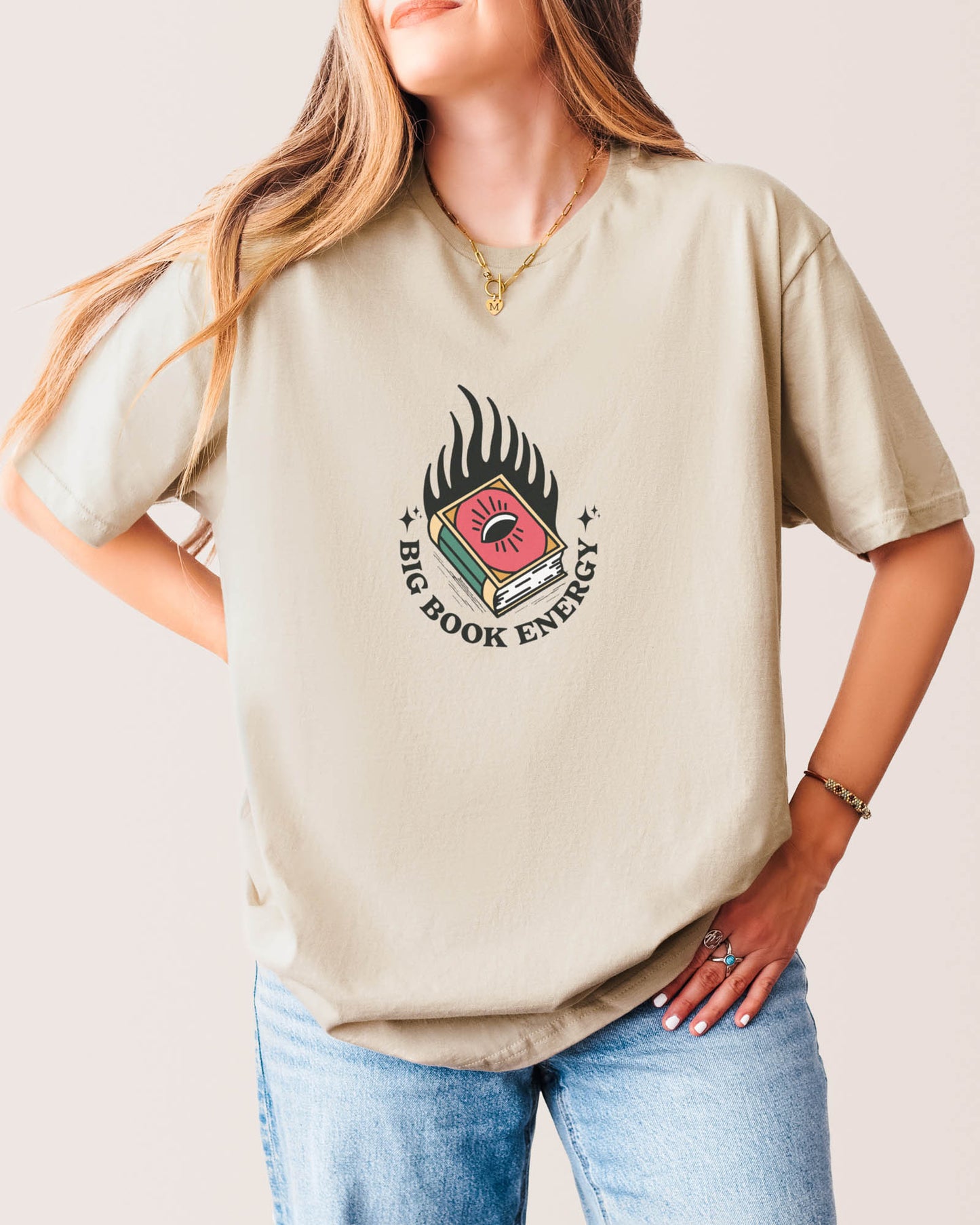 Big Book Energy T‑Shirt Sand