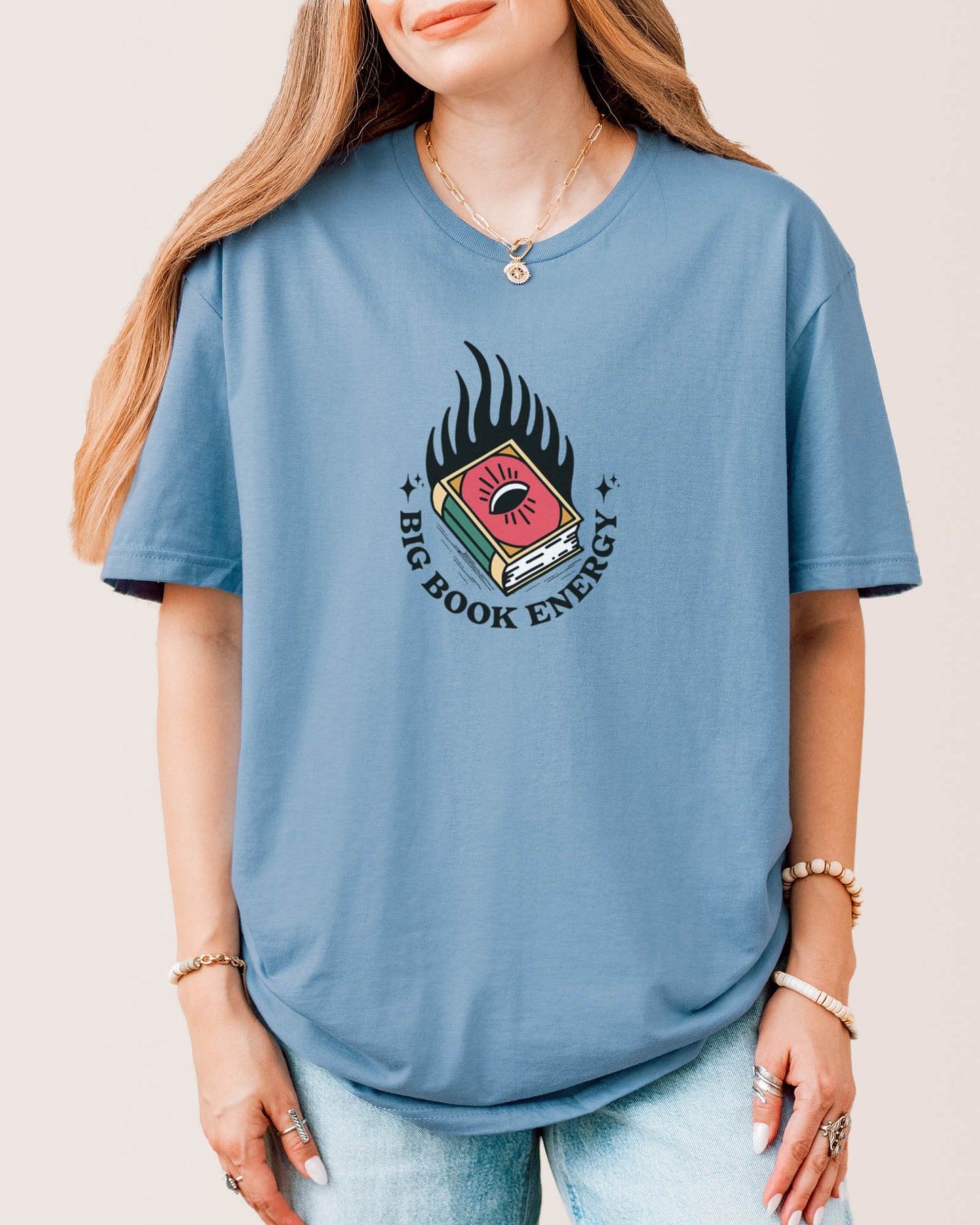 Big Book Energy T‑Shirt Stone Blue