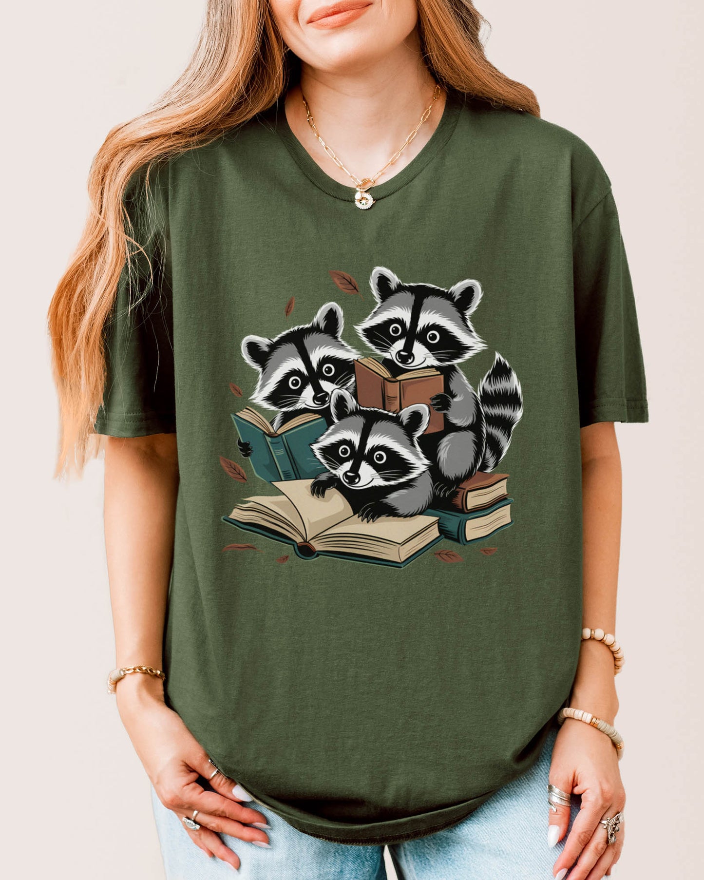 Reading Racoons T‑Shirt Military Green