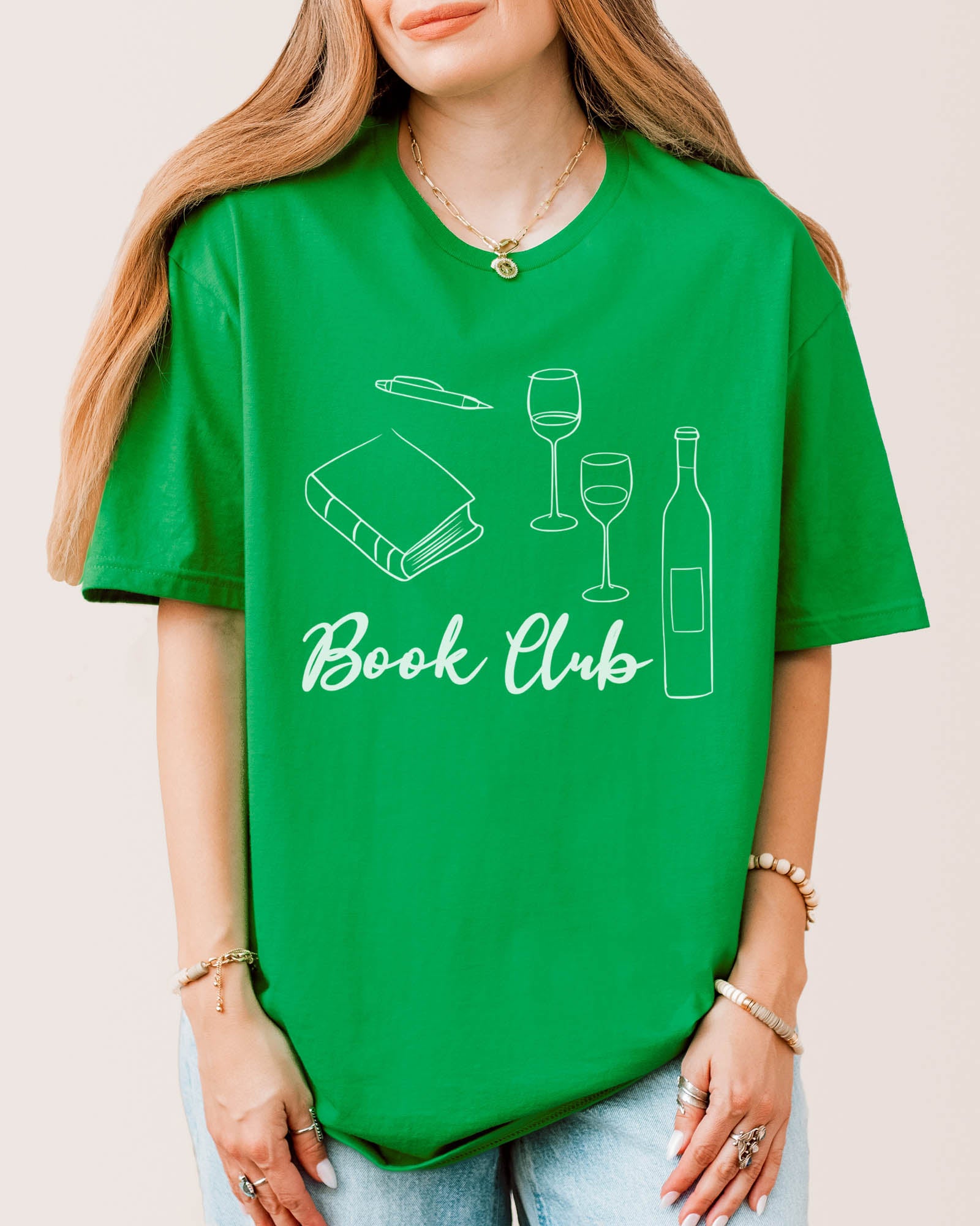Book Club Doodle T‑Shirt Irish Green