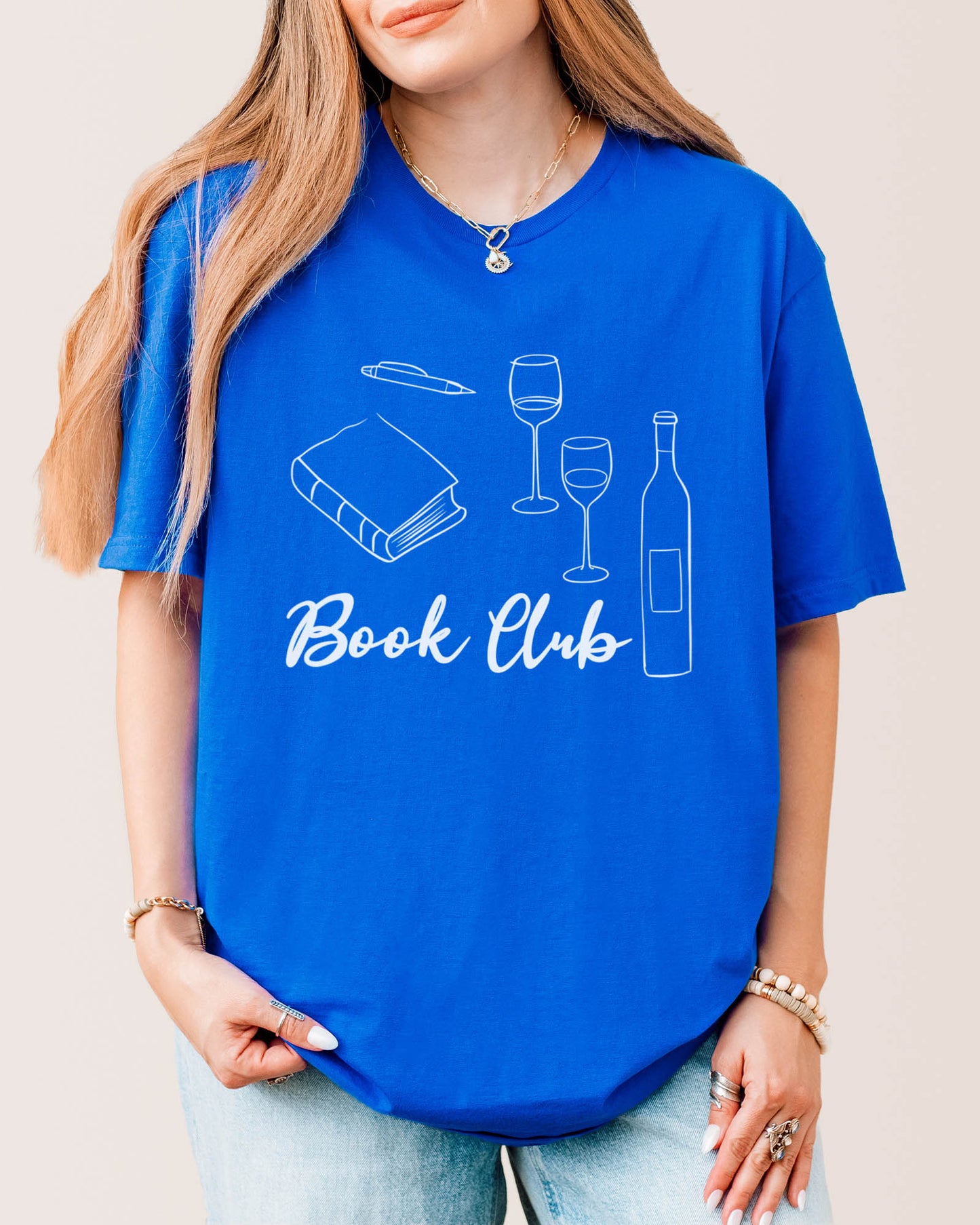 Book Club Doodle T‑Shirt Royal