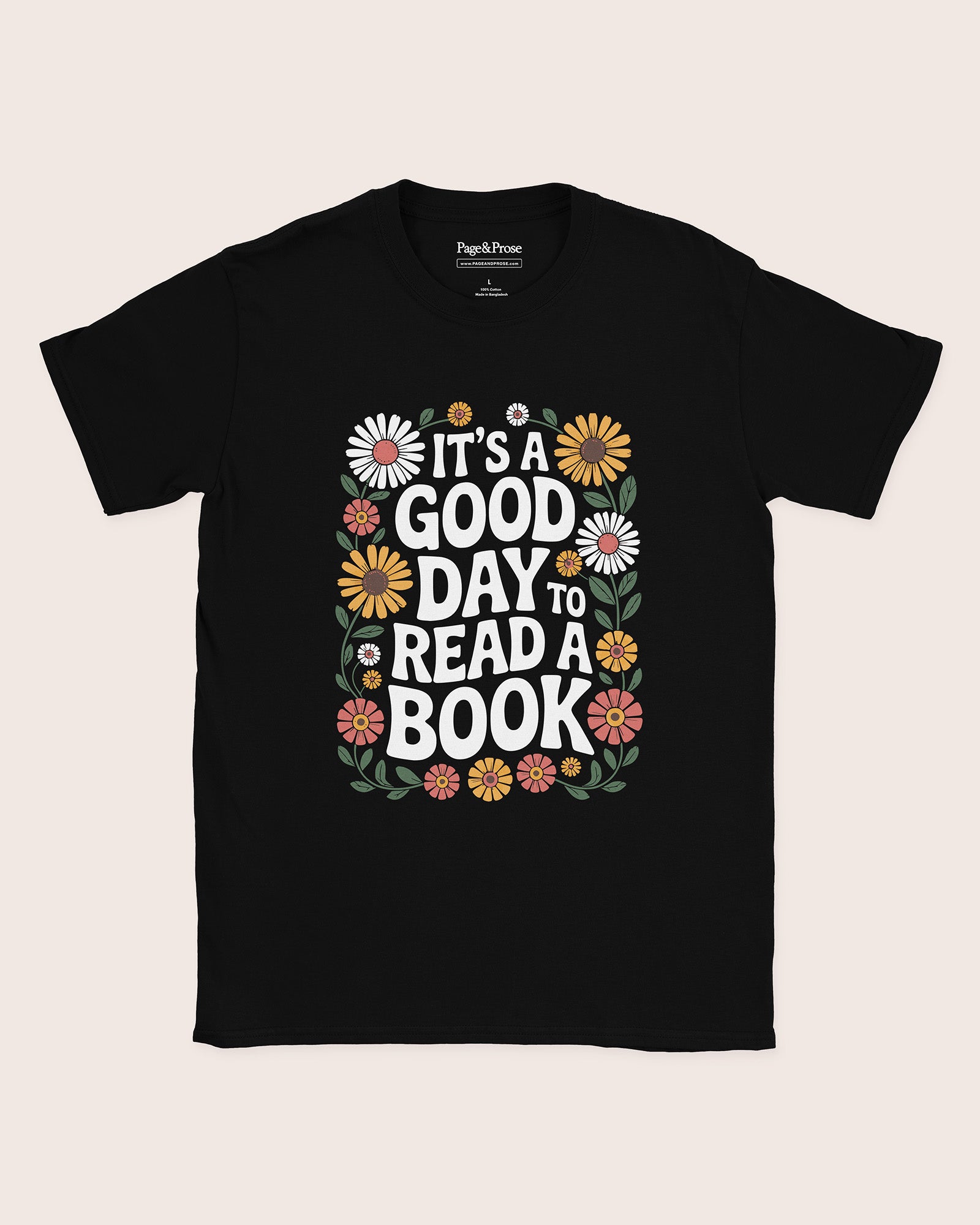 It's A Good Day To Read A Book Floral T‑Shirt