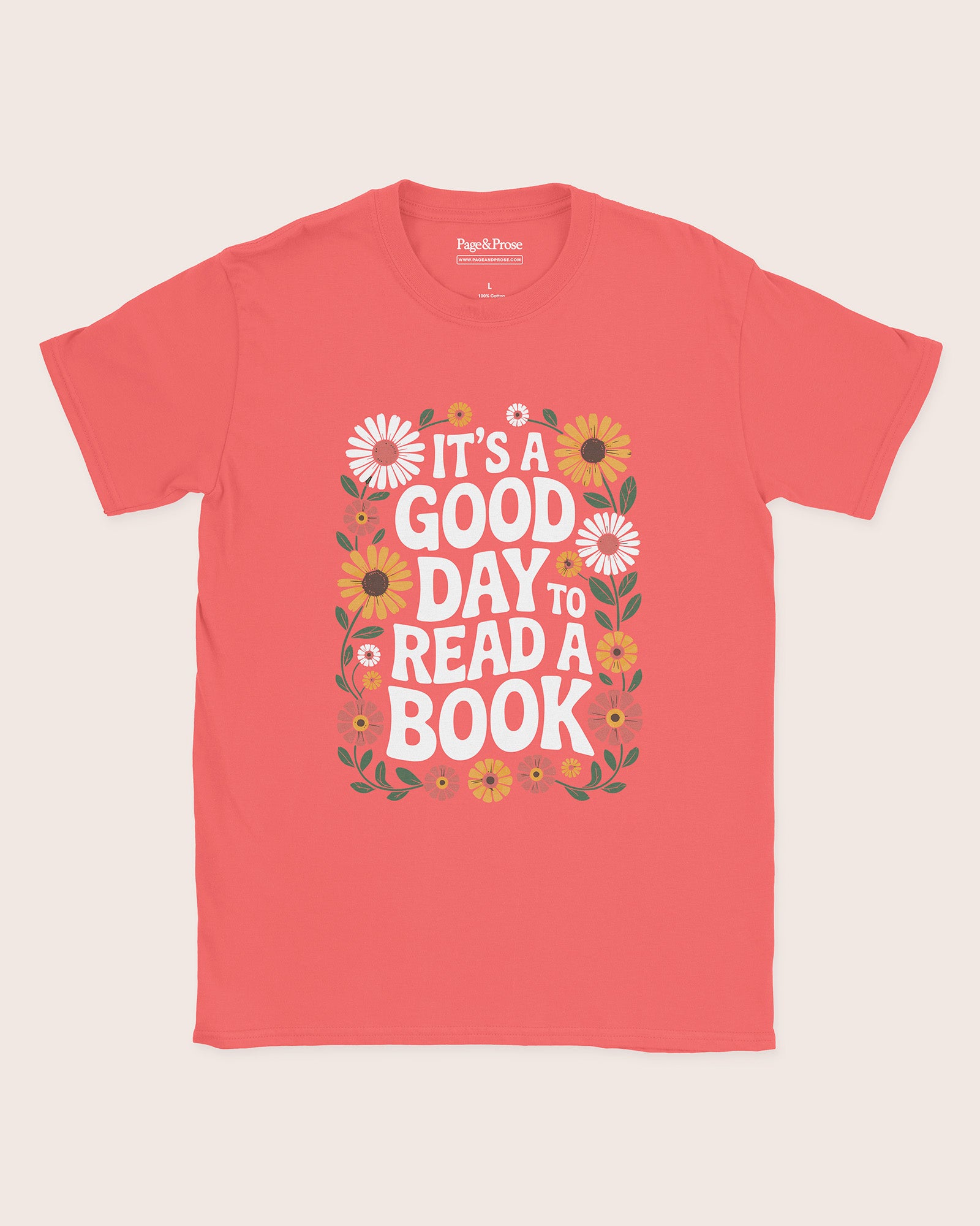 It's A Good Day To Read A Book Floral T‑Shirt