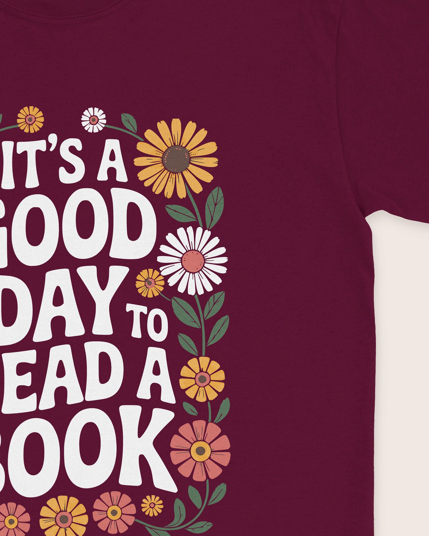It's A Good Day To Read A Book Floral T‑Shirt