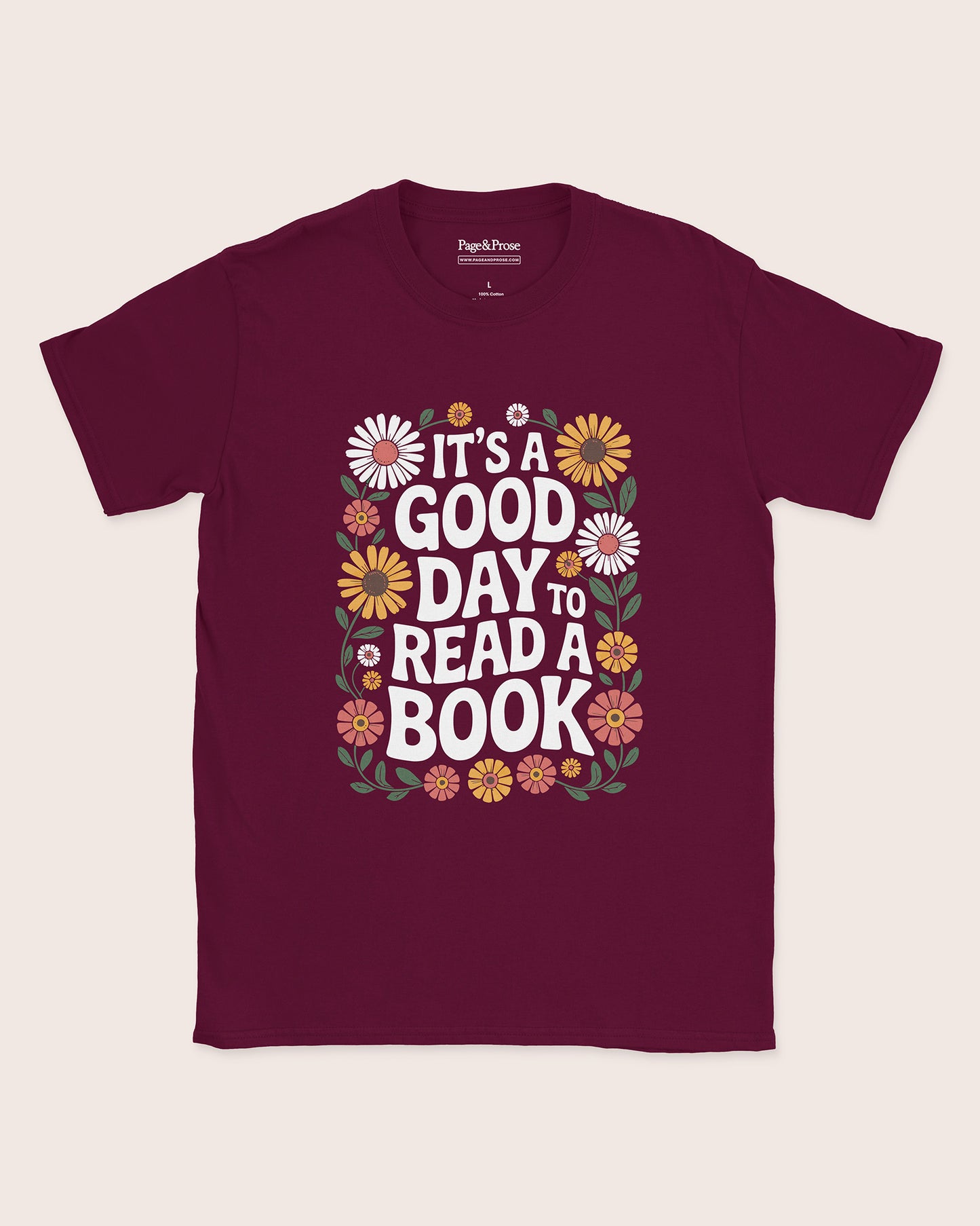 It's A Good Day To Read A Book Floral T‑Shirt