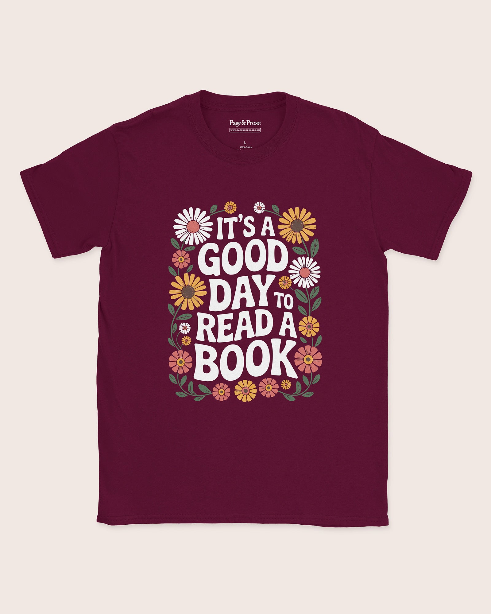 It's A Good Day To Read A Book Floral T‑Shirt