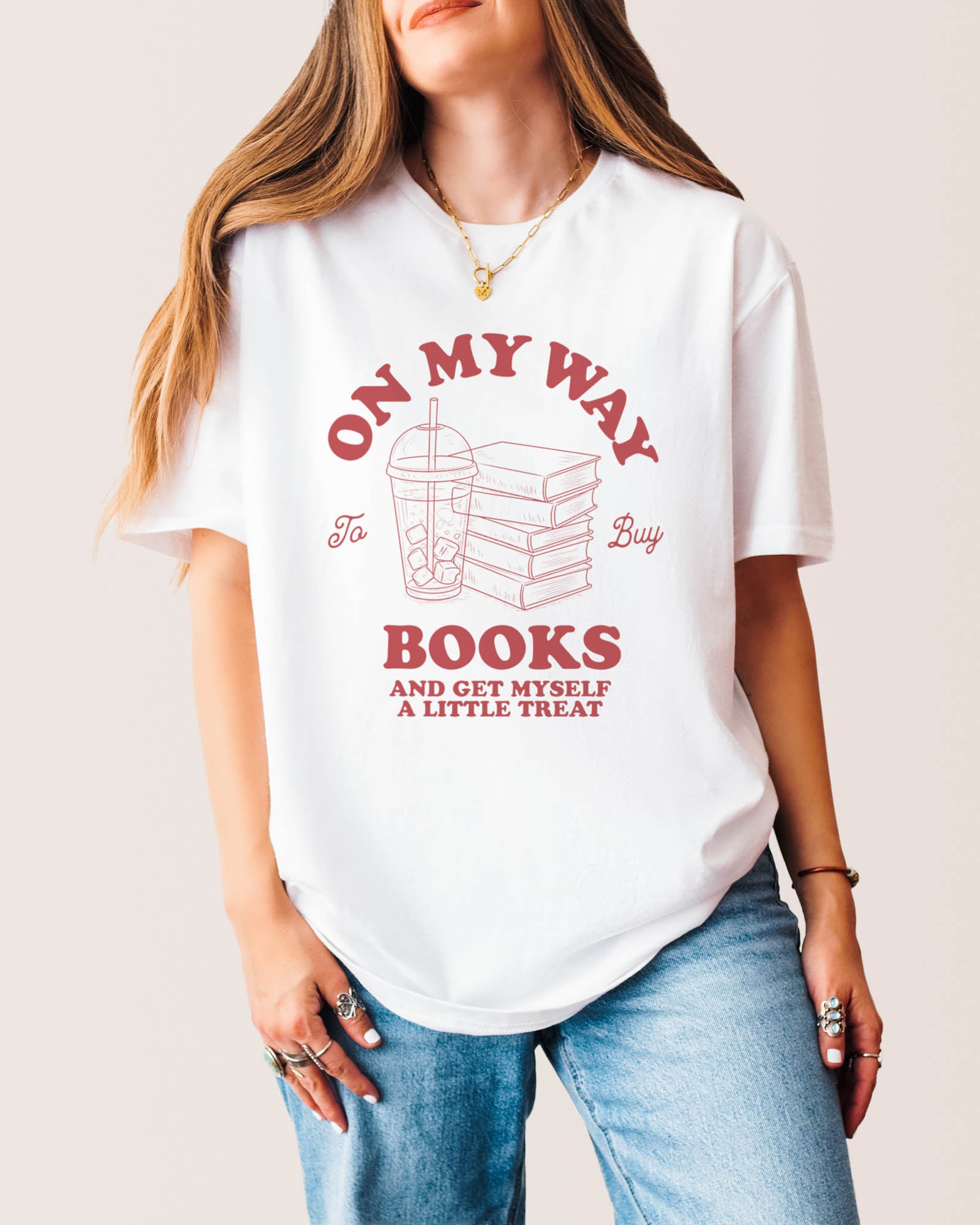 On My Way To Buy Books T‑Shirt White