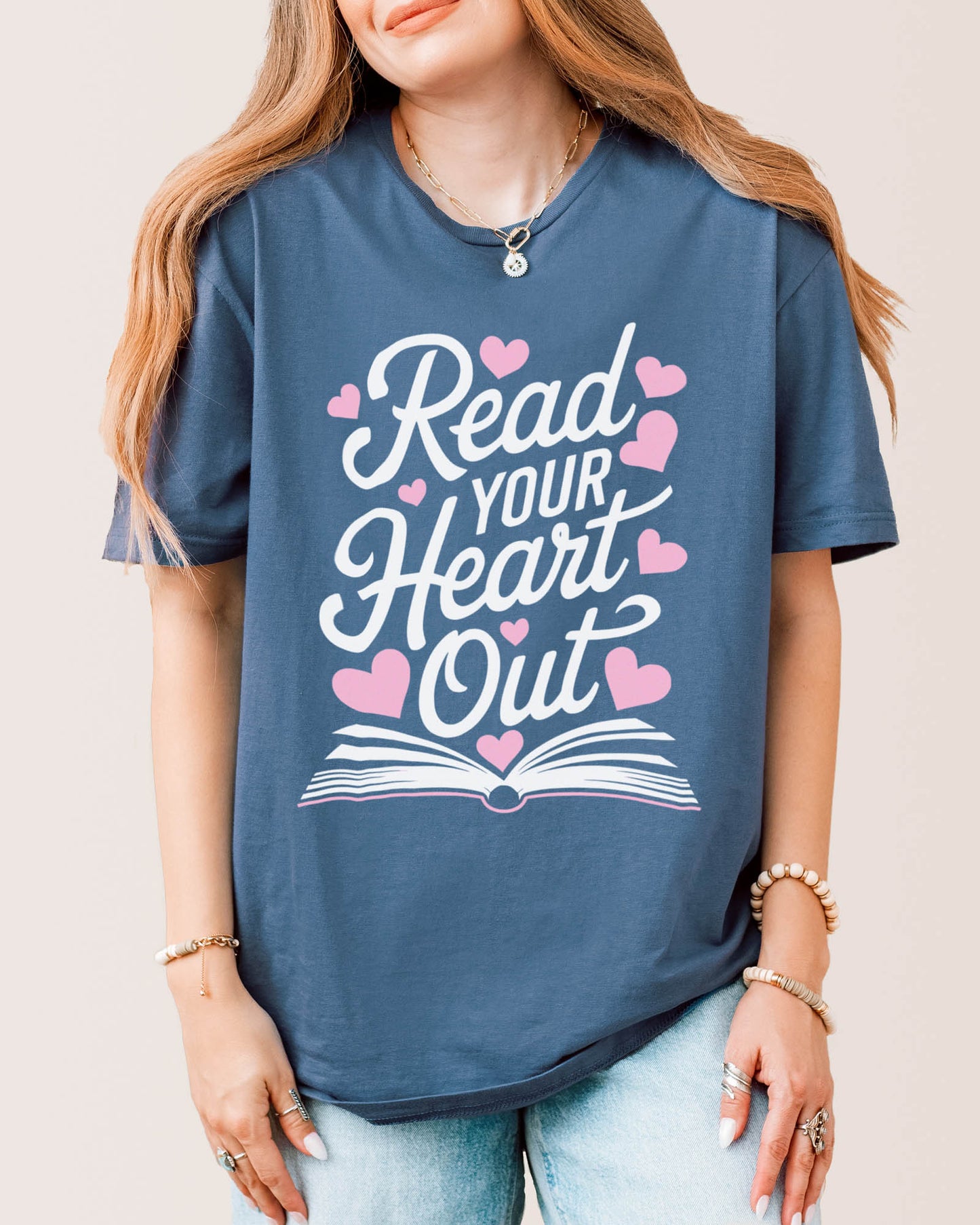 Read Your Heart Out T‑Shirt Indigo Blue