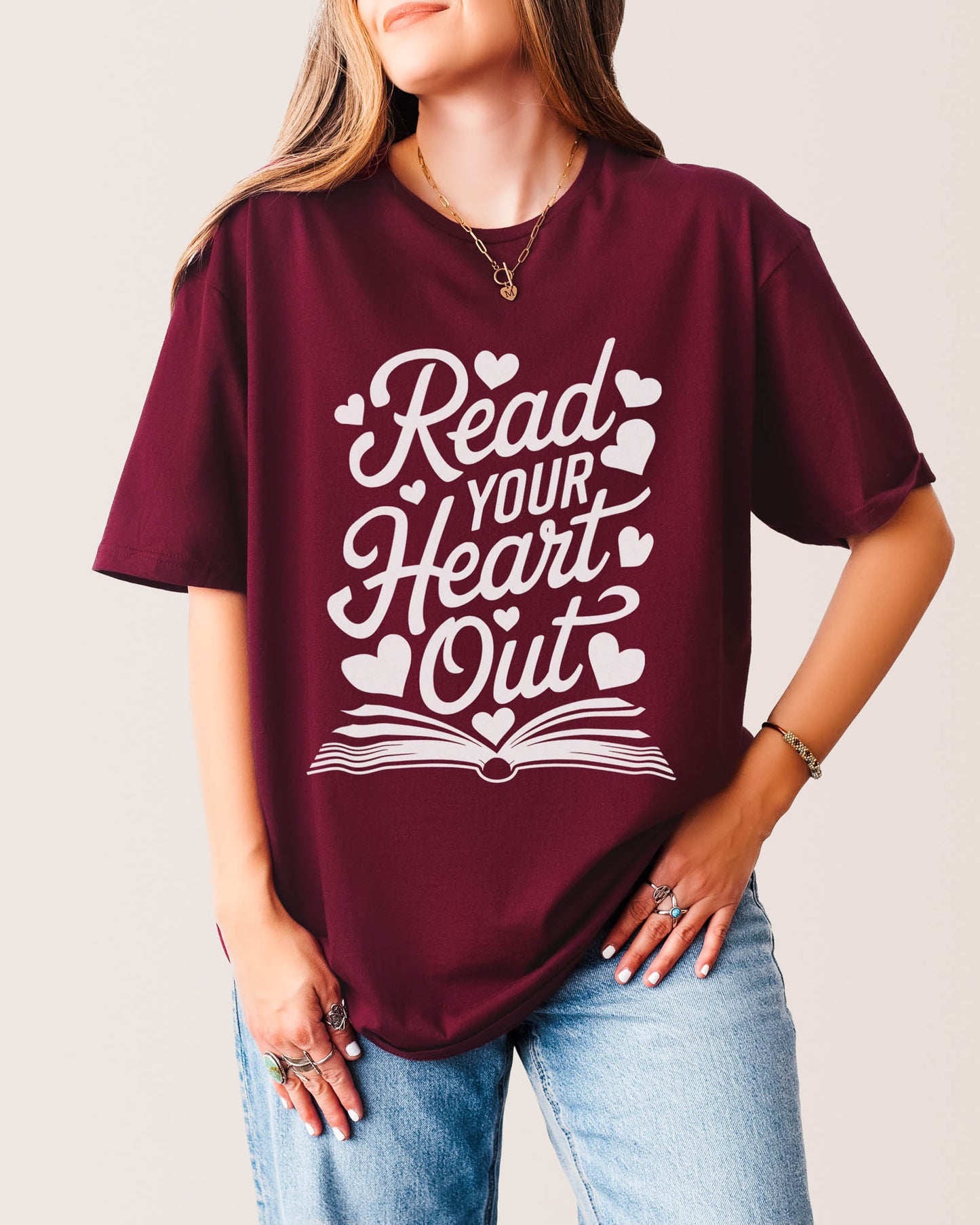 Read Your Heart Out T‑Shirt Maroon