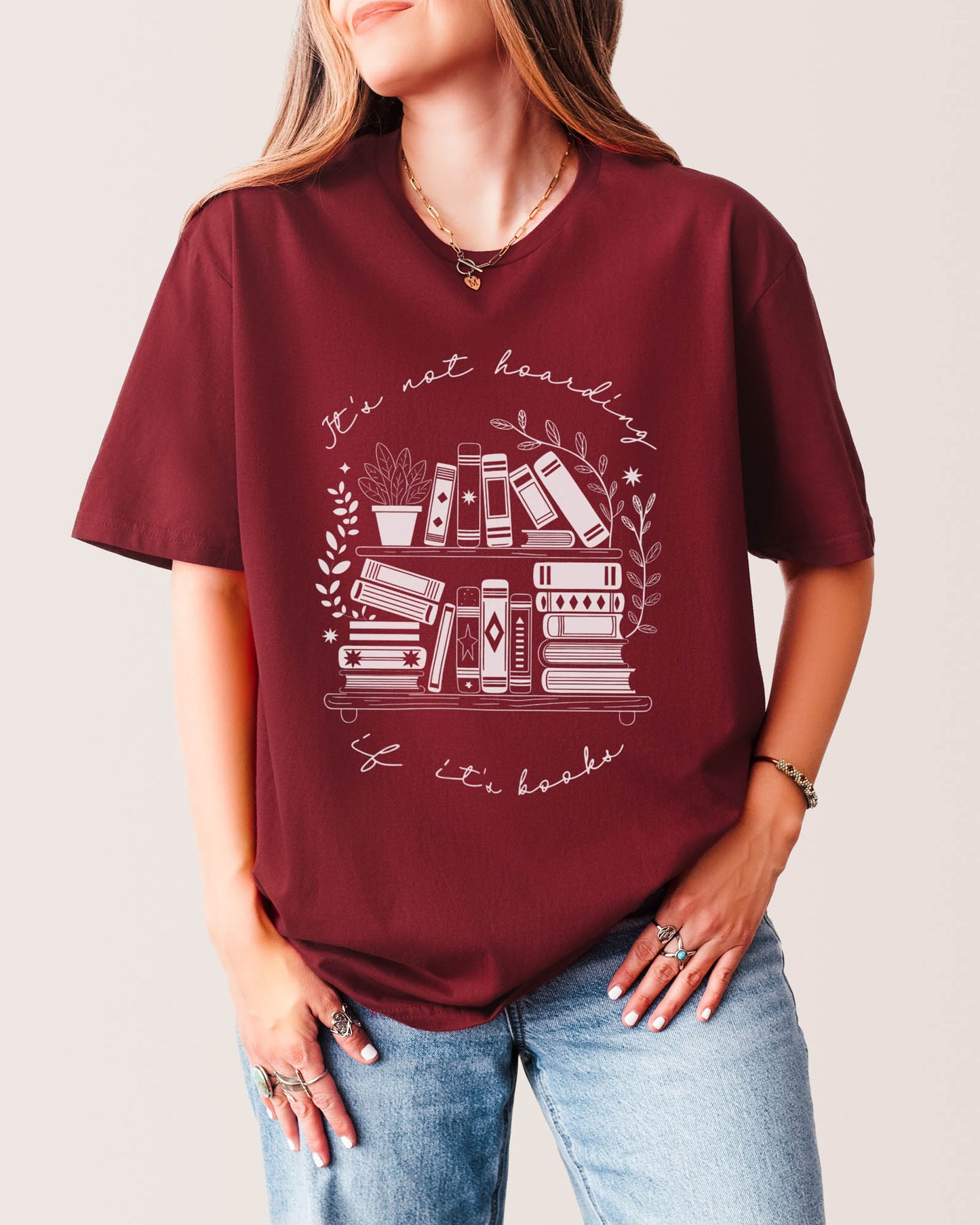 It's Not Hoarding If It's Books T‑Shirt Cardinal Red