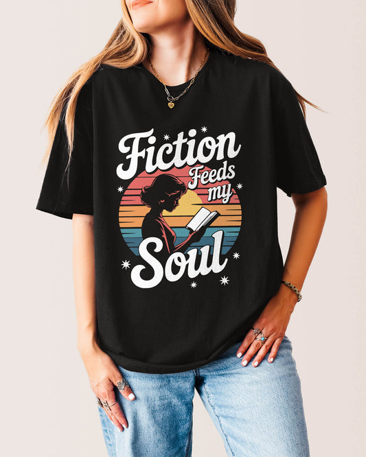 Fiction Feeds My Soul T‑Shirt Black