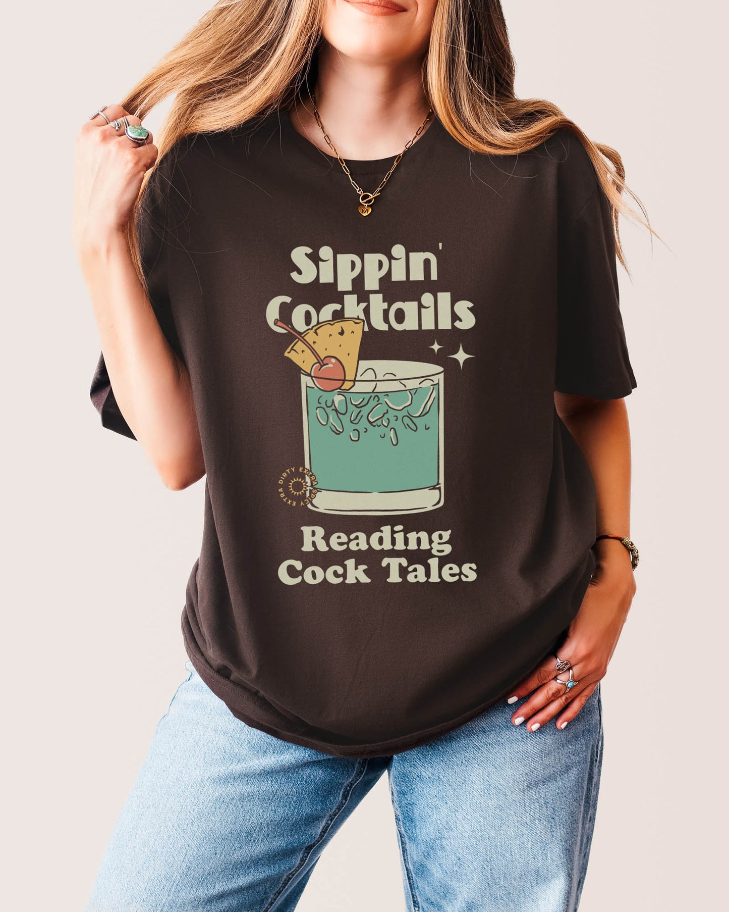 Sippin' Cocktails T‑Shirt Dark Chocolate